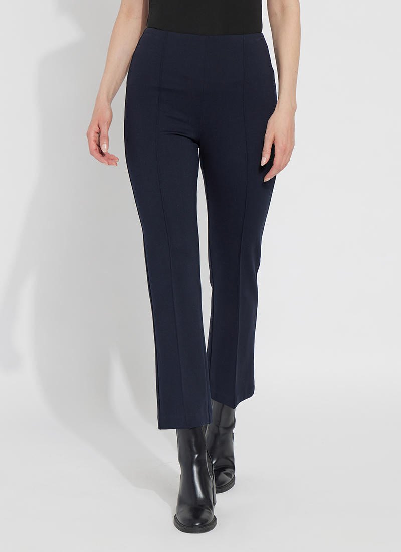 Front image of Lysse Ankle Elysse Pant. Navy pull on pant.
