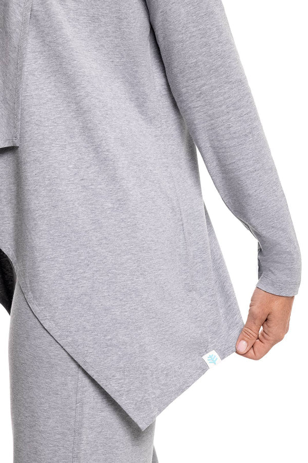 Detail image of Coolibar grey marietas sun wrap in heather grey.