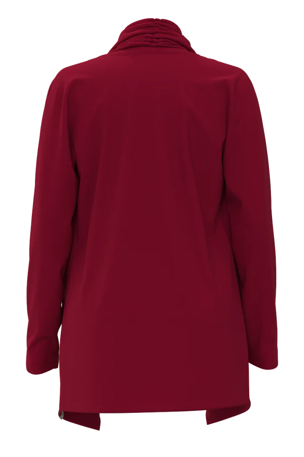 Back image of Coolibar sun wrap in cherry red.