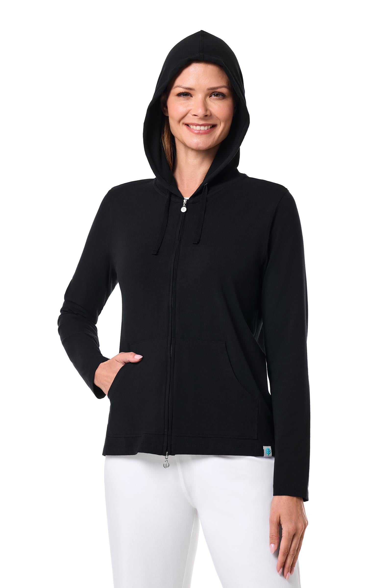 Women's Seaside Zip-Up Hoodie | Black