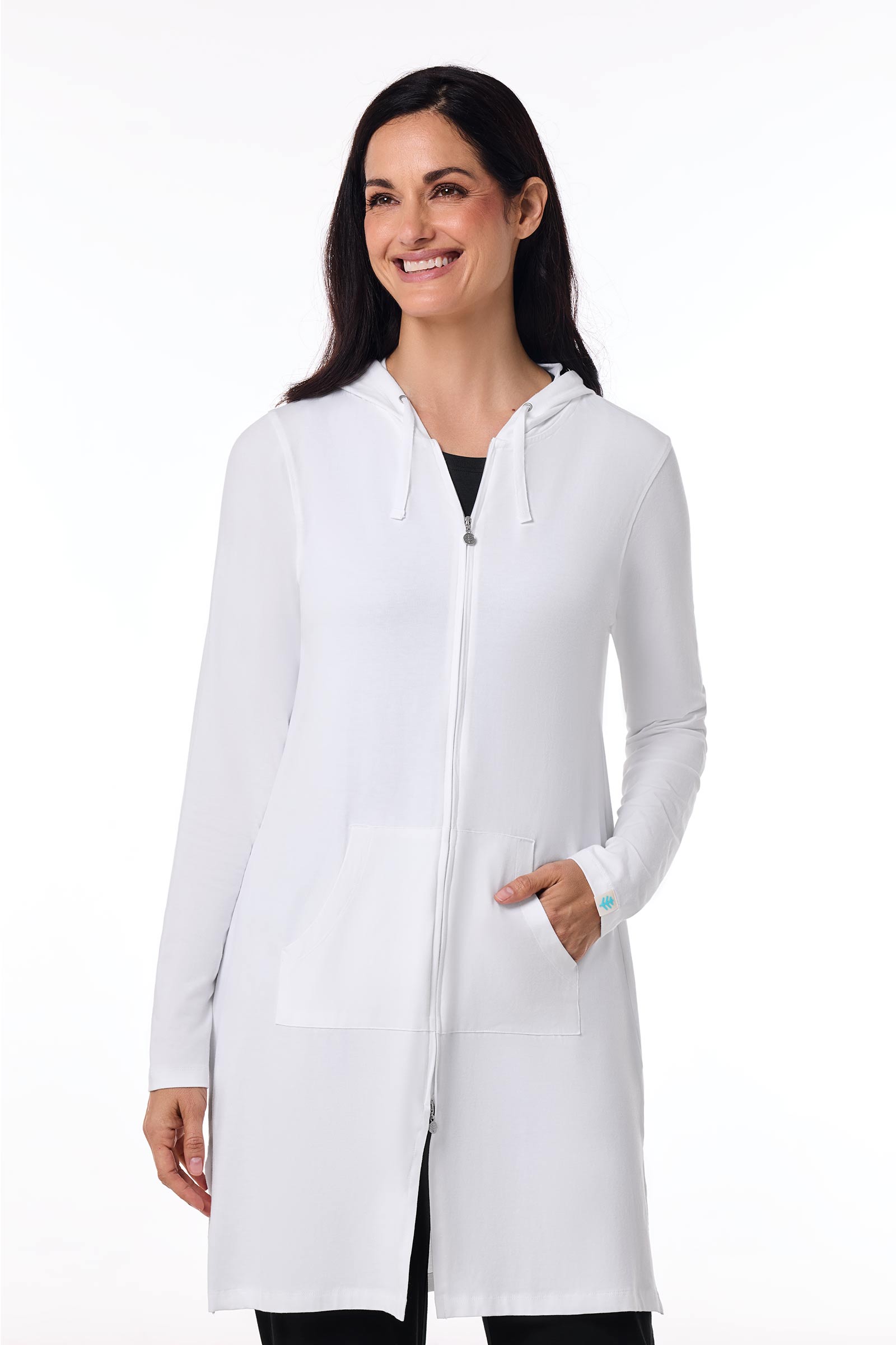 Women's Cabana Long Zip-Up Hoodie | White