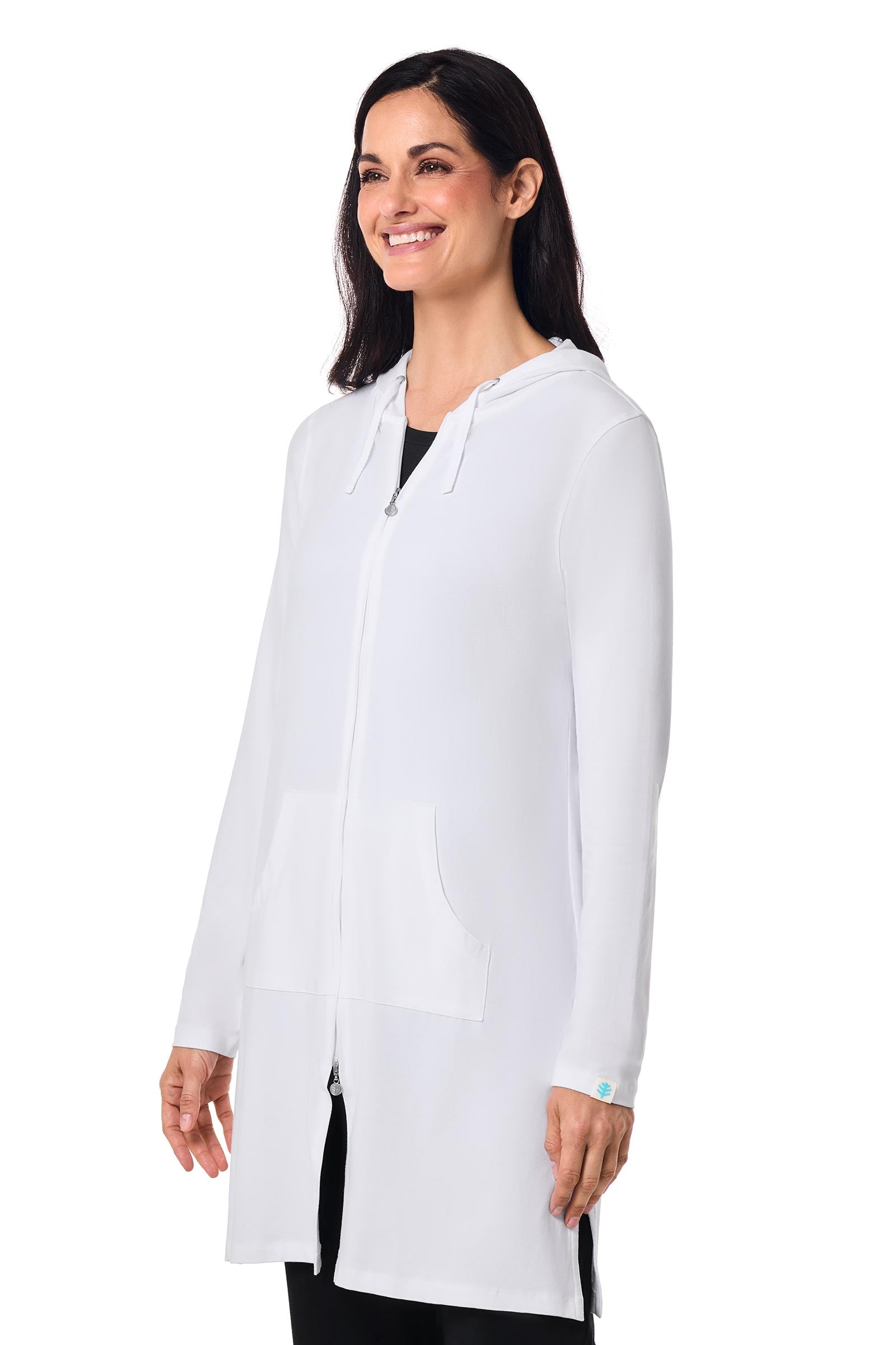 Women's Cabana Long Zip-Up Hoodie | White