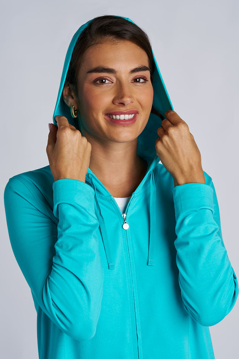 Women's Cabana Long Zip-Up Hoodie | Coolibar Blue