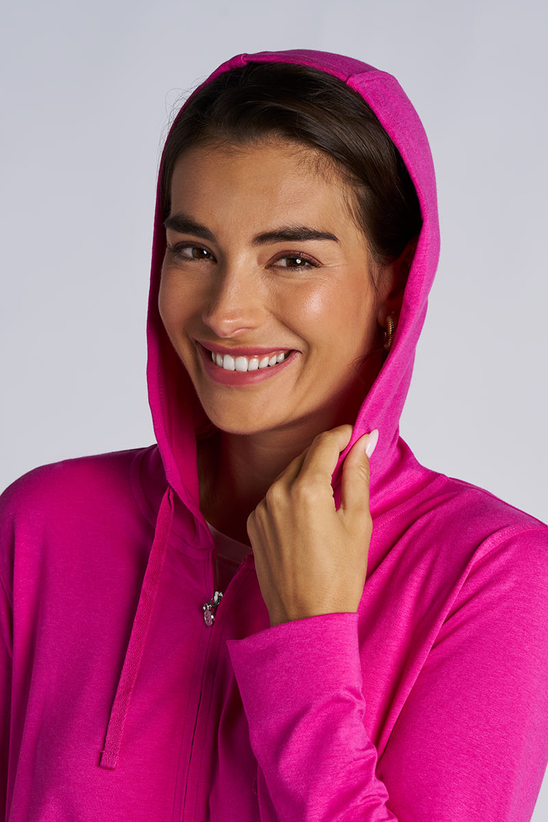 Women's Cabana Long Zip-Up Hoodie | Fuchsia