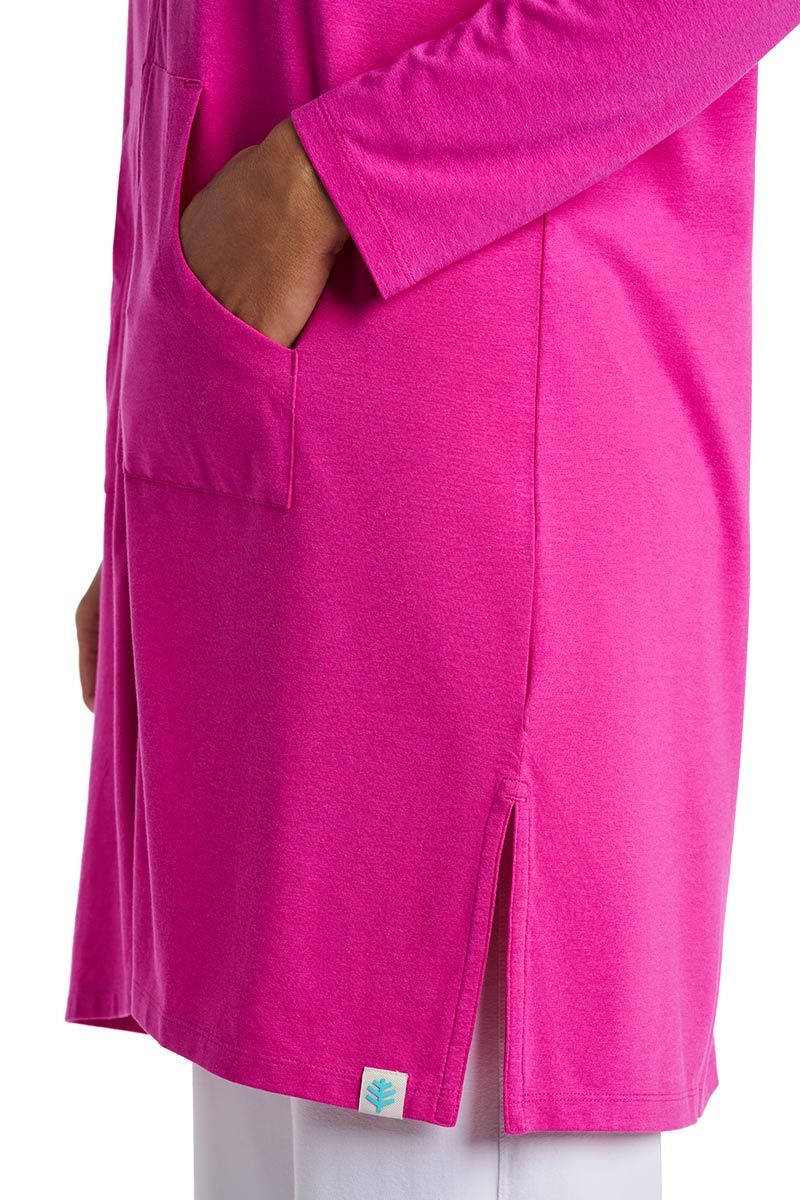 Women's Cabana Long Zip-Up Hoodie | Fuchsia