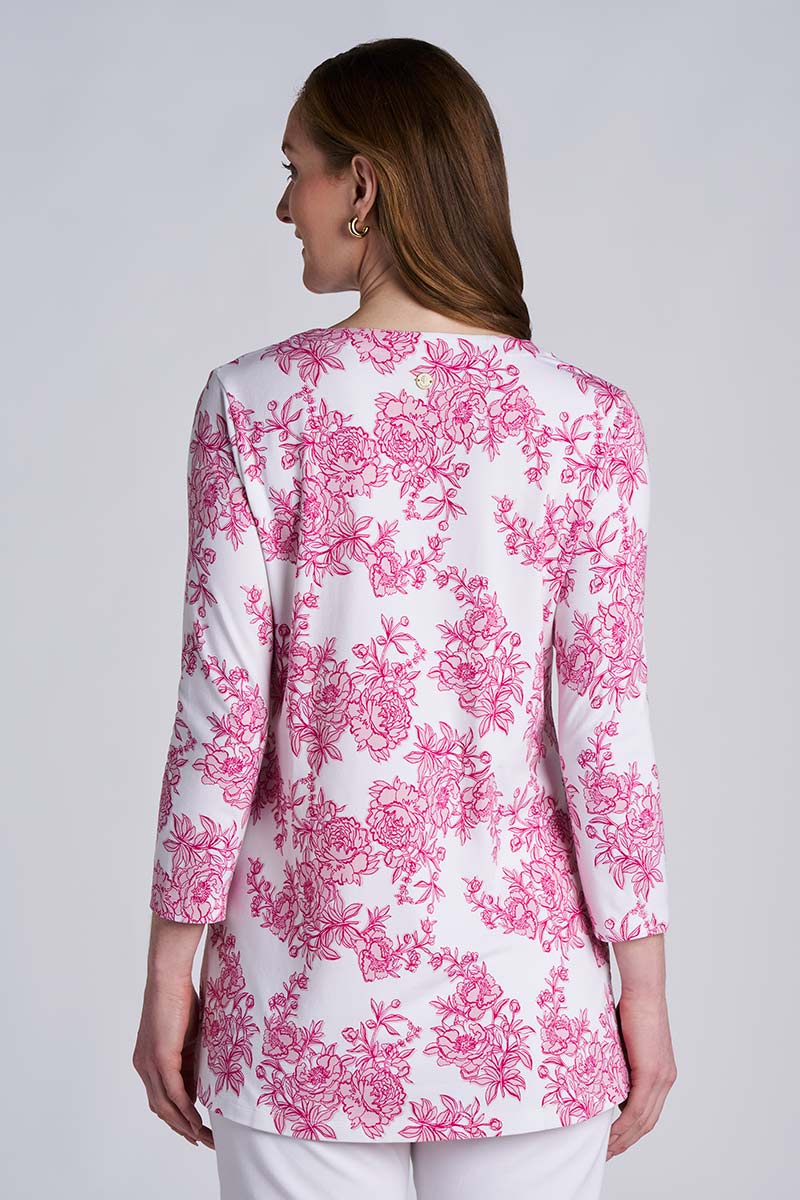 Women's St. Lucia Tunic Top | Fuchsia Bouquet