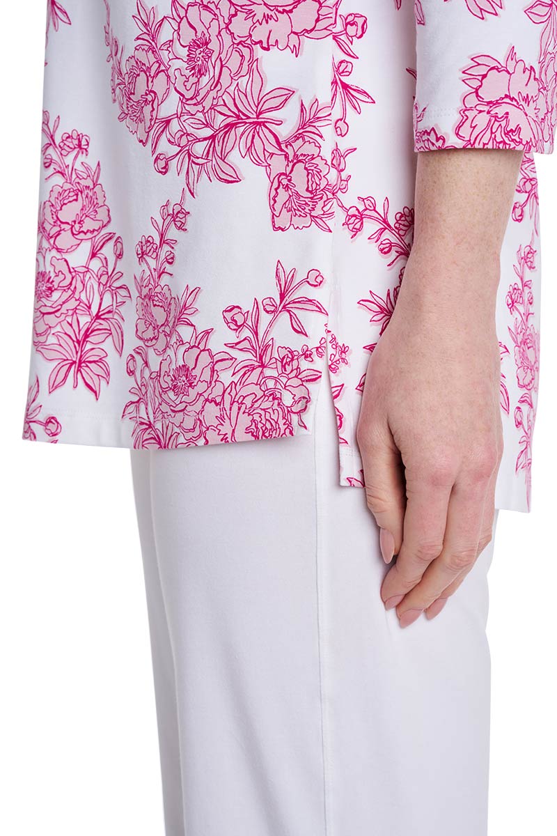Women's St. Lucia Tunic Top | Fuchsia Bouquet