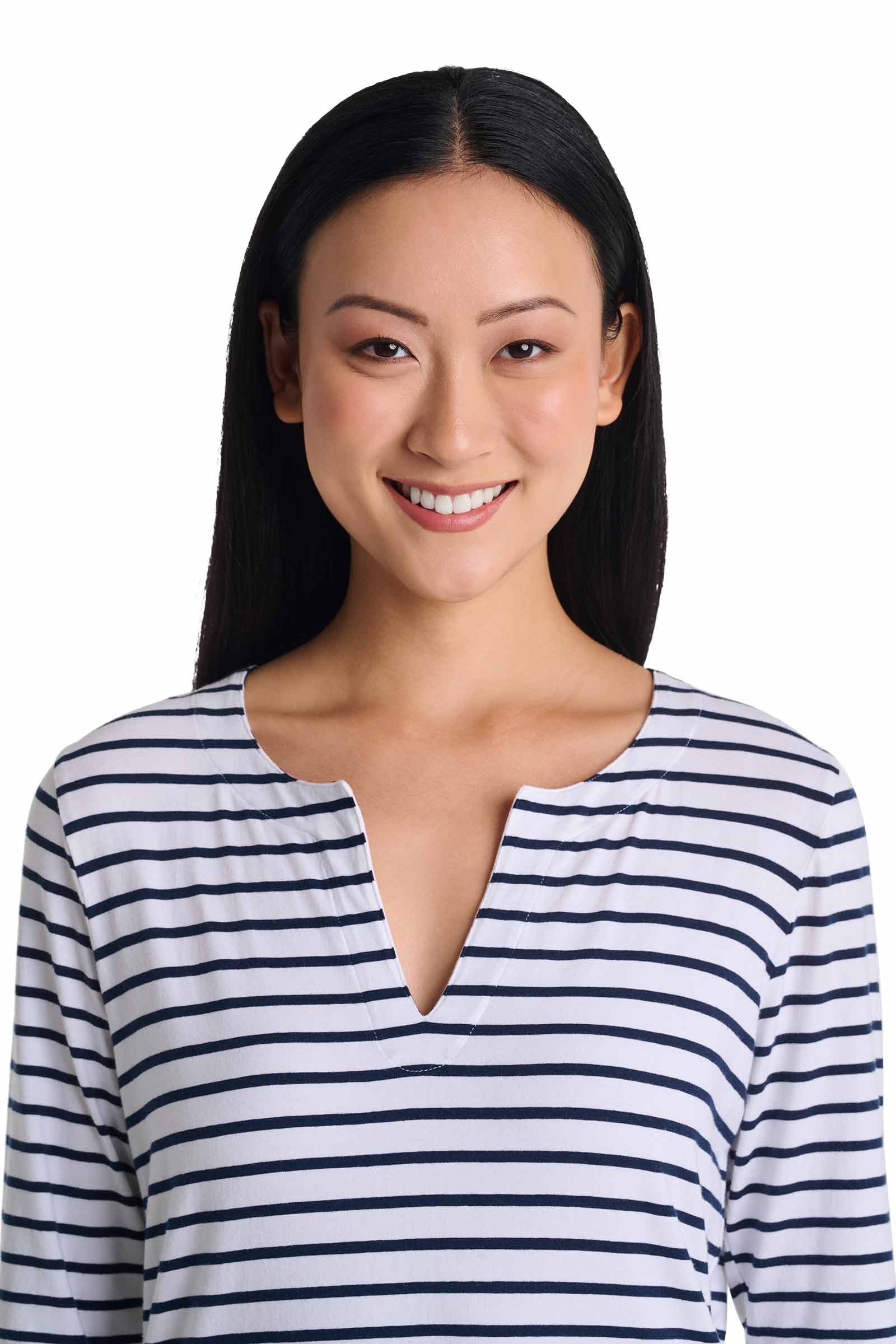 Women's St. Lucia Tunic Top | White/Navy Stripe