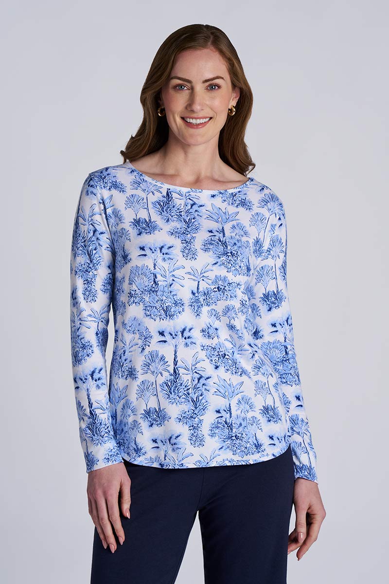 Women's Heyday Side Split Shirt | Periwinkle Isla Bonita