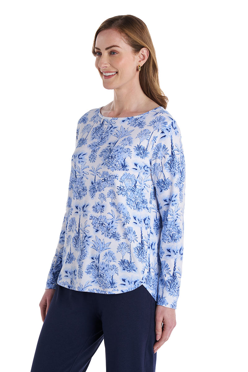 Women's Heyday Side Split Shirt | Periwinkle Isla Bonita