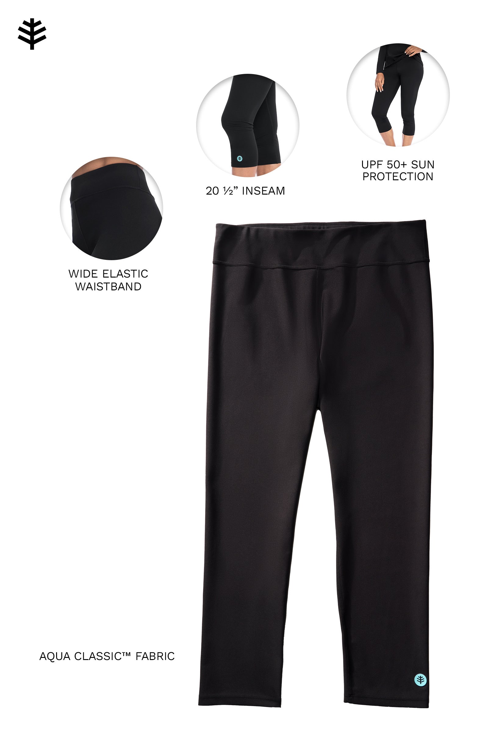 Women's Deep Water Swim Capris | Black