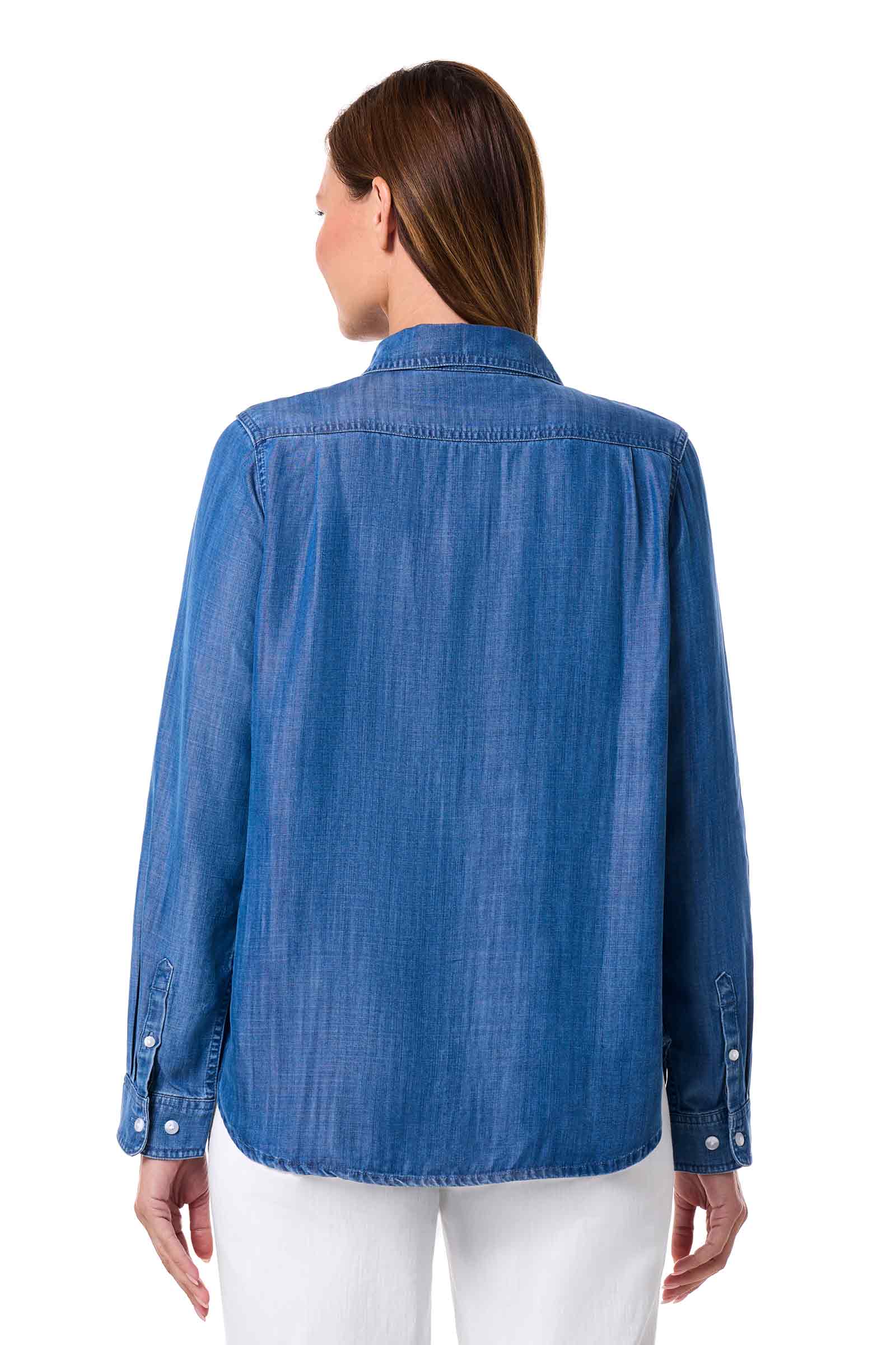 Women's Peninsula Chambray Long Sleeve Shirt | Light Indigo Chambray