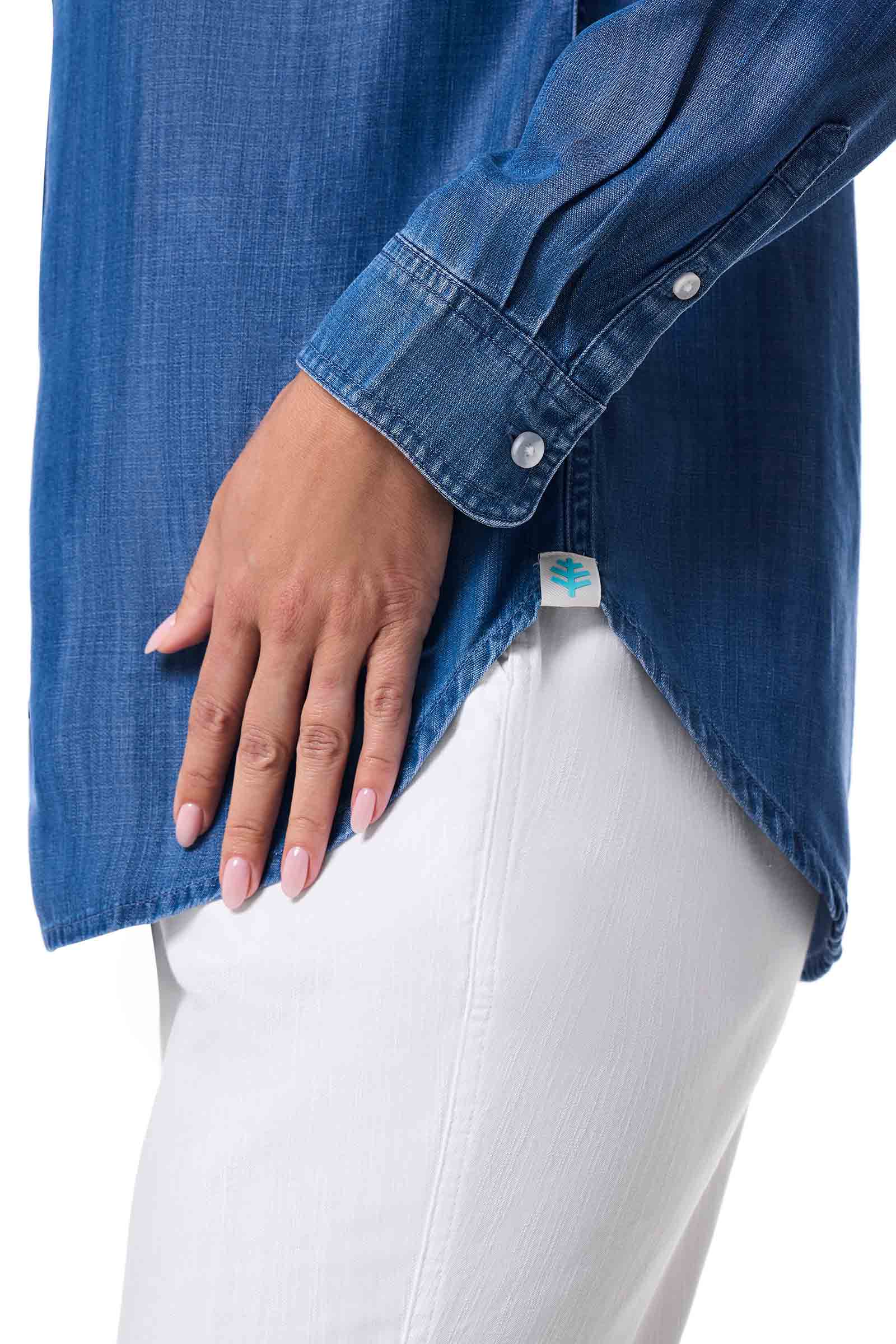 Women's Peninsula Chambray Long Sleeve Shirt | Light Indigo Chambray