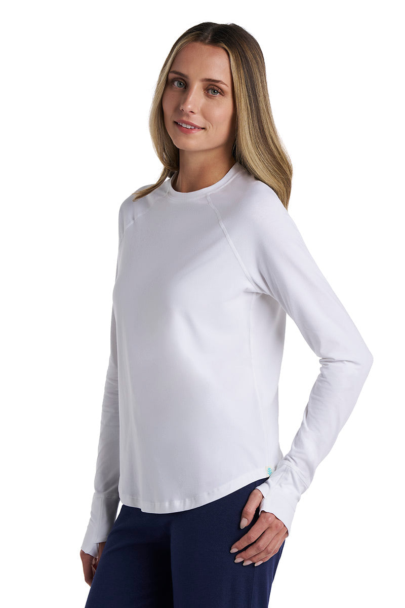 Women's LumaLeo Long Sleeve T-Shirt with Thumbholes | White