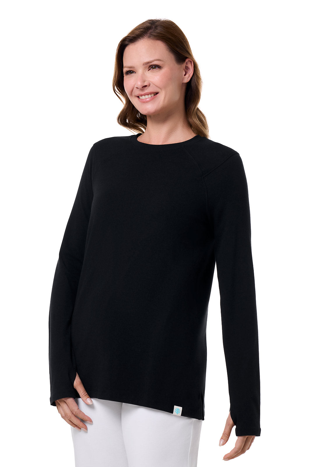 Women's Dania Long Sleeve T-Shirt with Thumbholes | Black