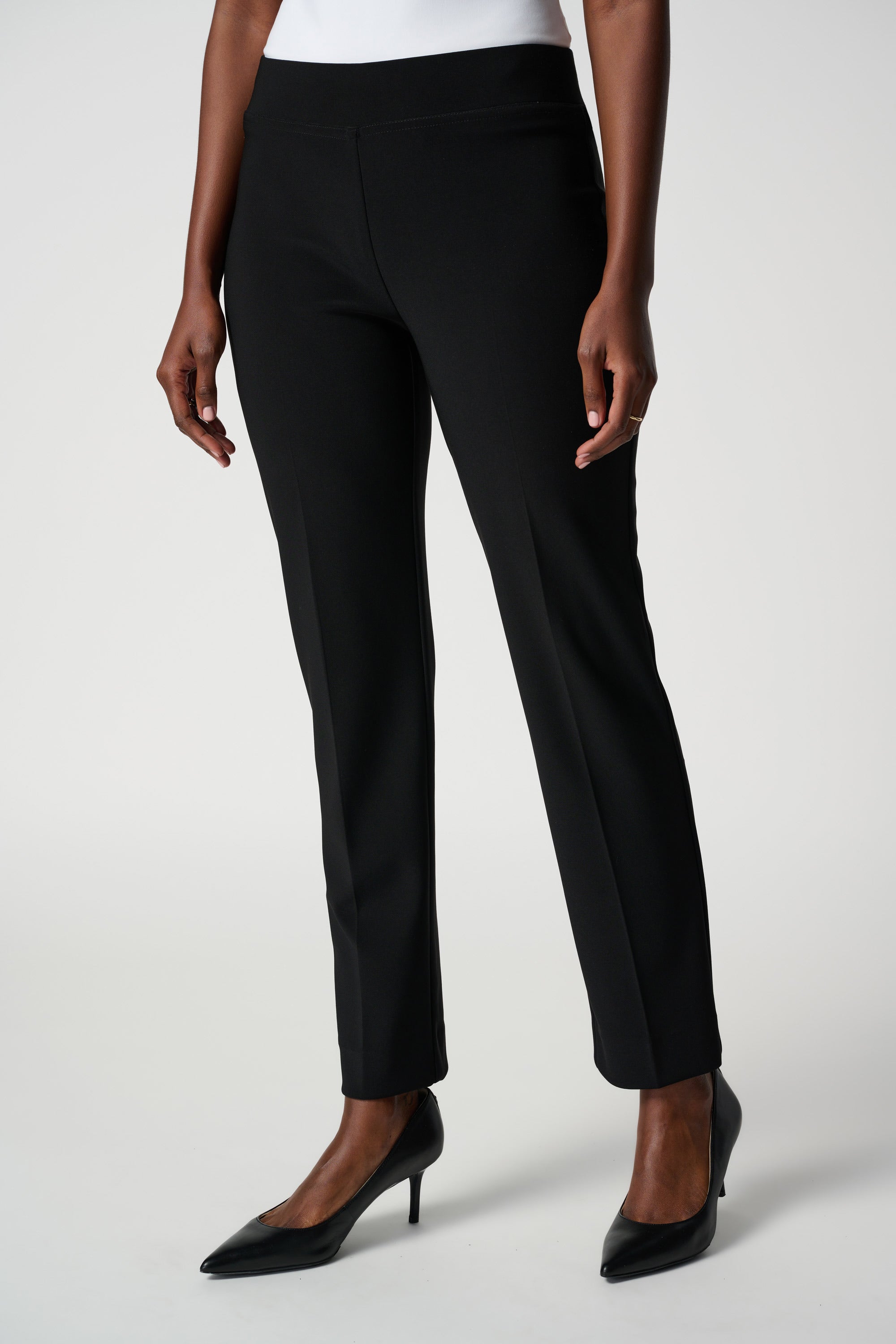 Front image of Joseph Ribkoff Classic Straight Pant in black.