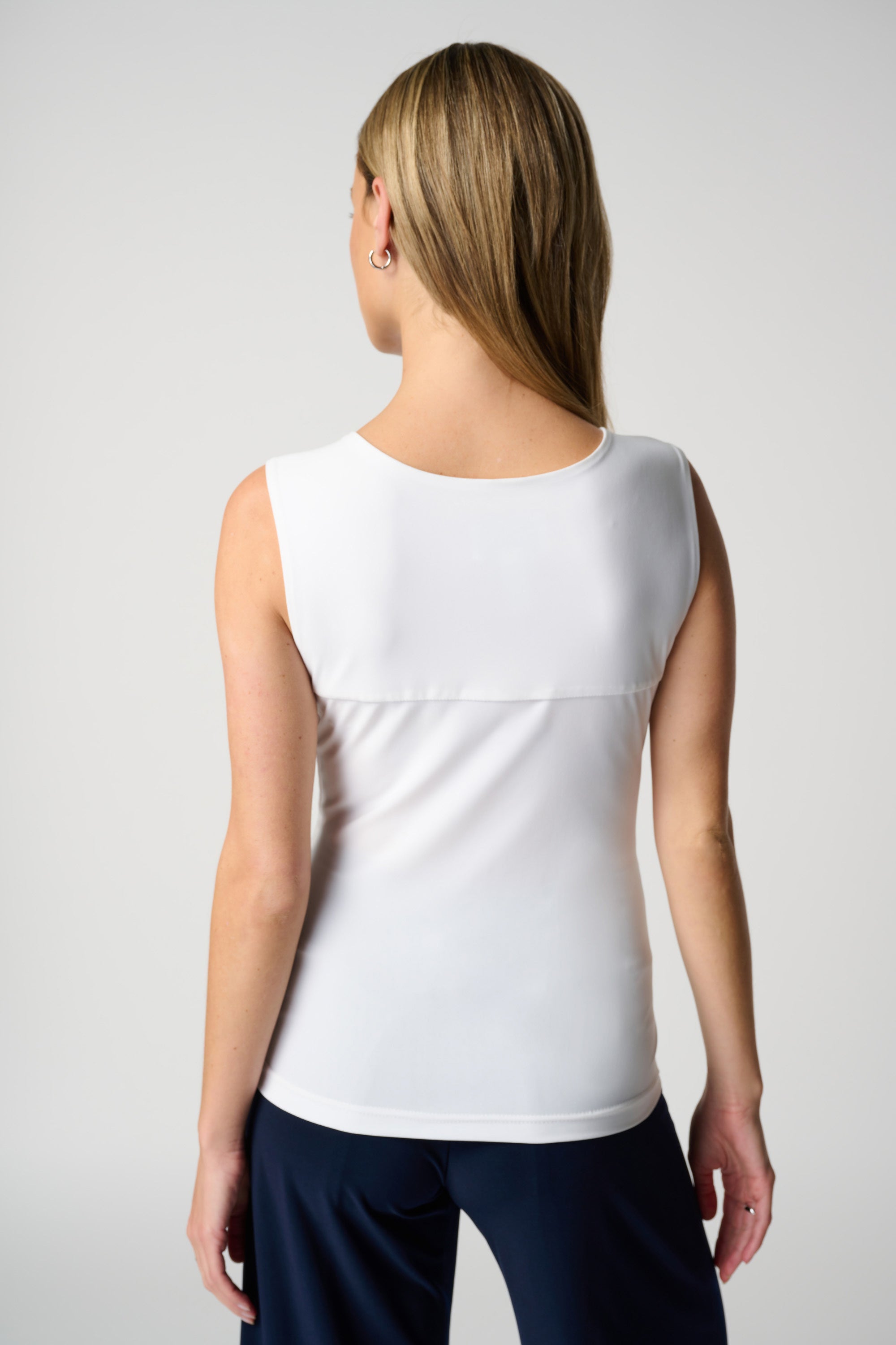 Back image of Joseph Ribkoff classic square neck cami in vanilla.