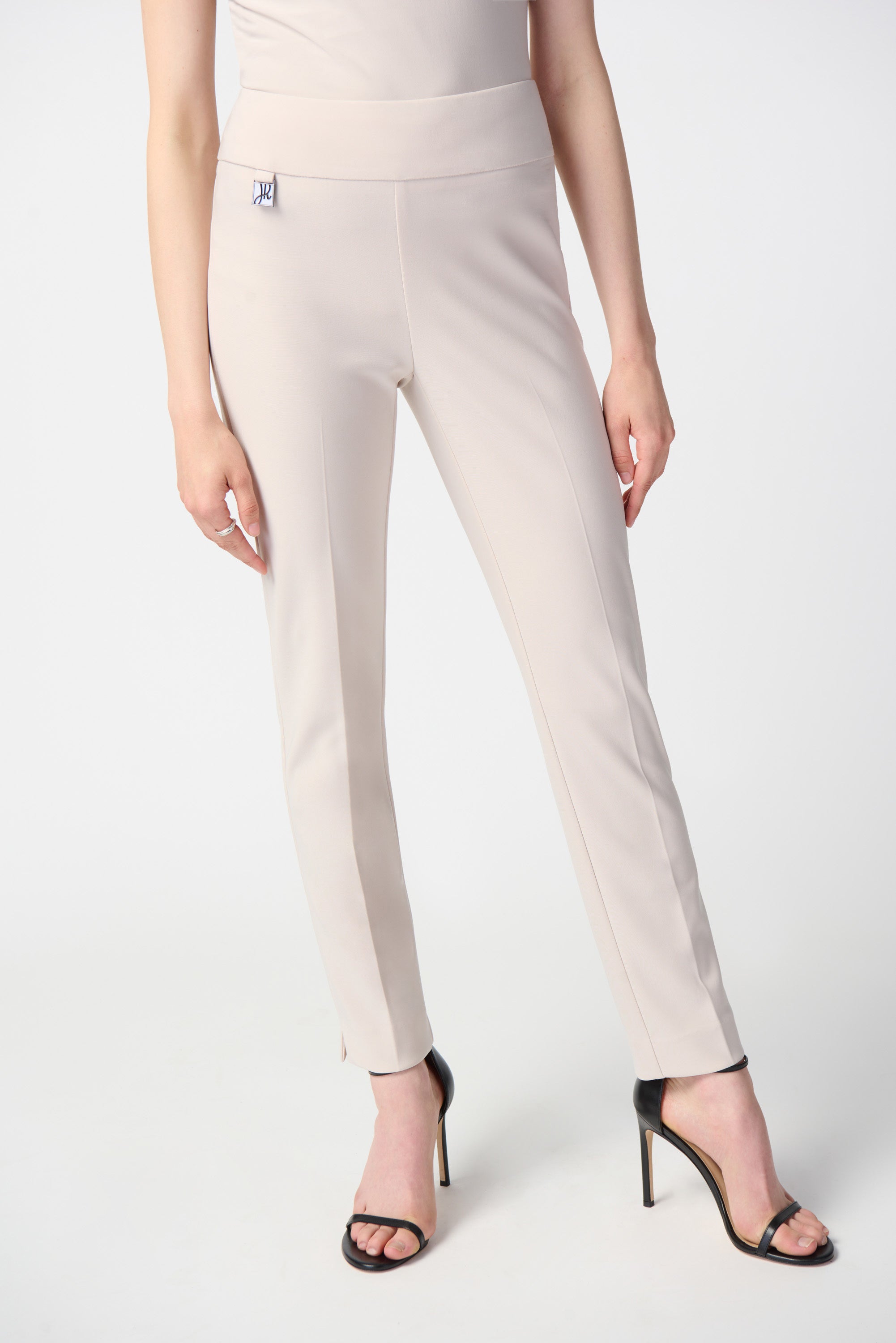 Front image of Joseph Ribkoff classic tailored slim pant in moonstone.