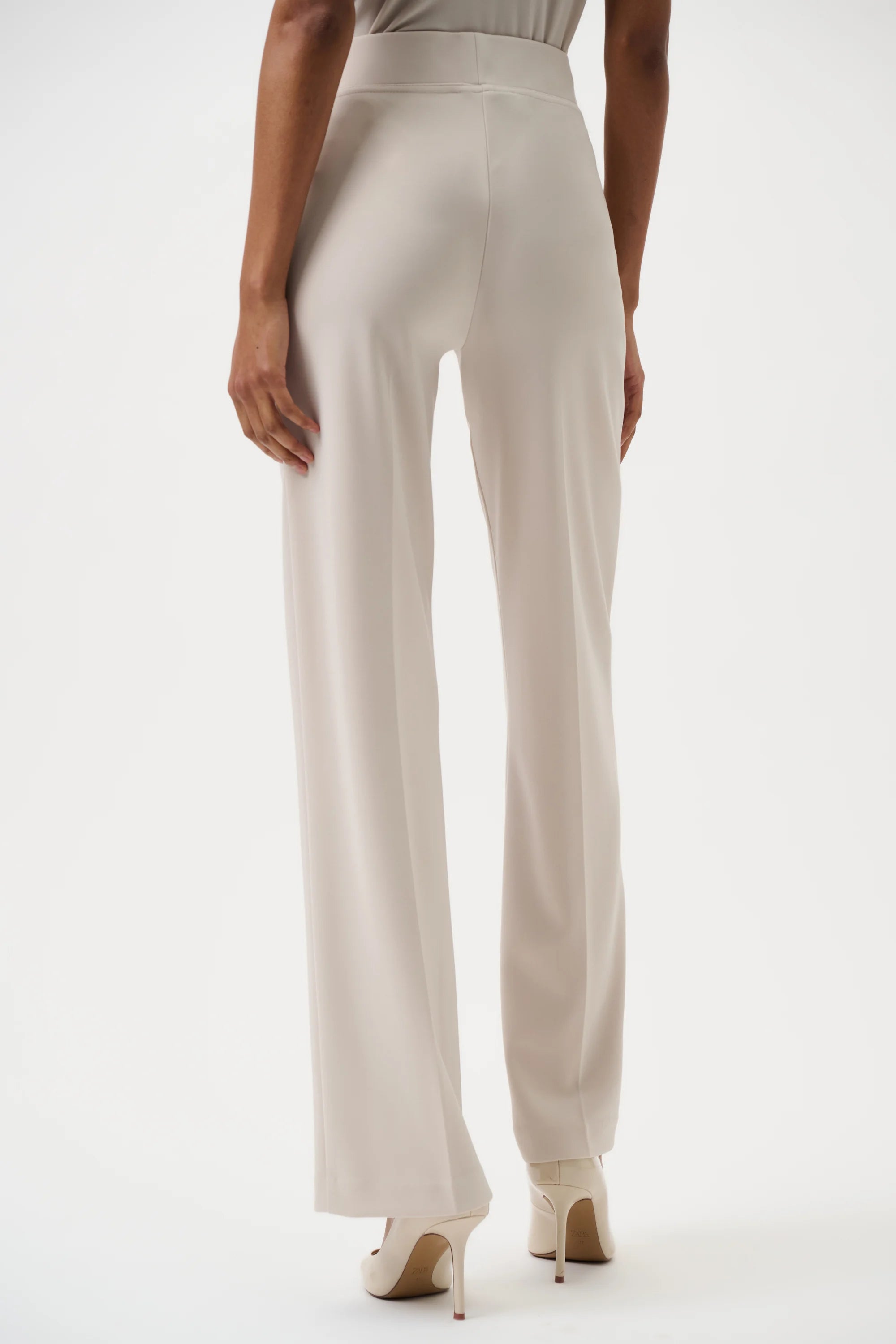 Back View of Joseph Ribkoff Classic Wide Leg Pant in Moonstone
