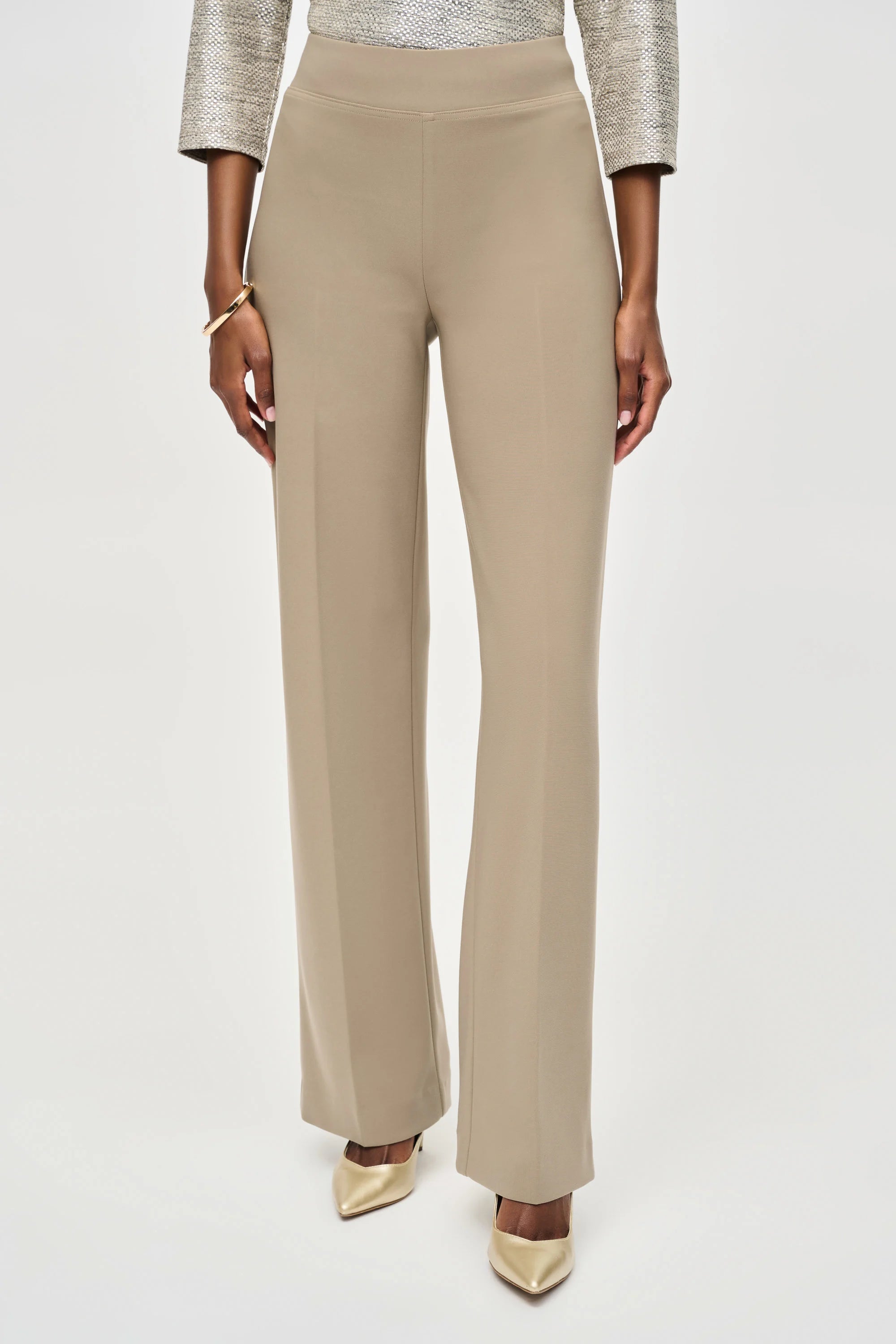 Front image of Joseph Ribkoff pull on wide leg pant.