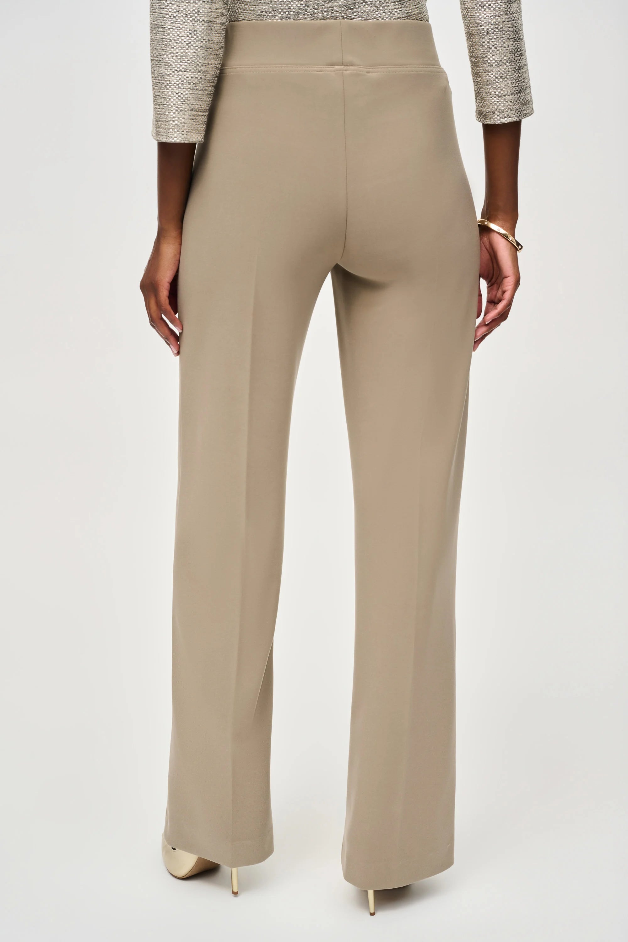 Back image of Joseph Ribkoff pull on wide leg pant.