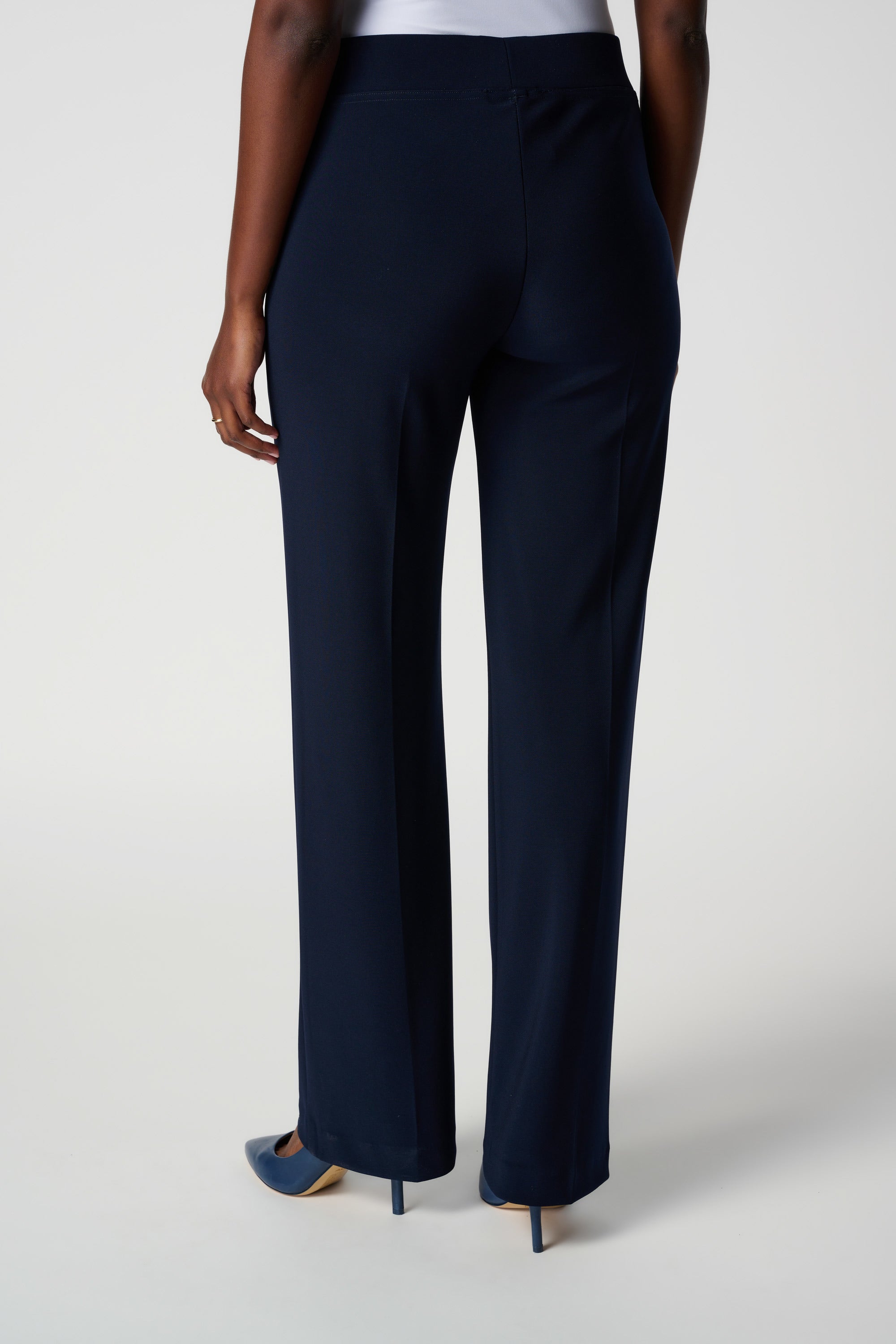Back image of Joseph Ribkoff pull on classic wide leg pant.