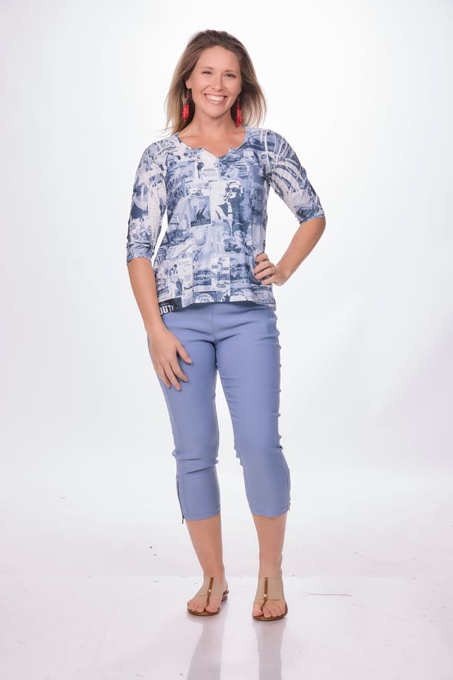 3/4 Sleeve Black/White Sweet 60 Top