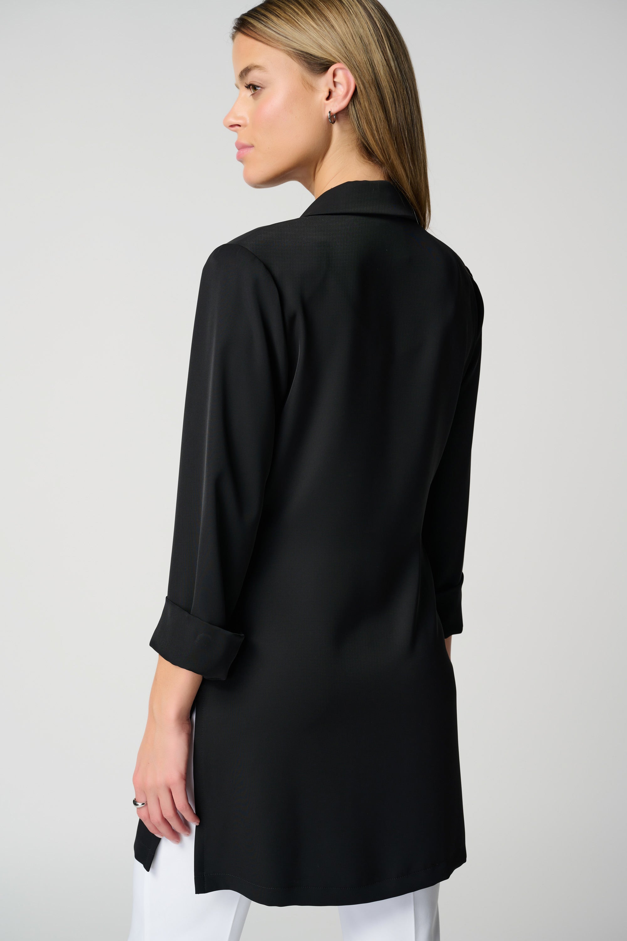 Back image of Joseph Ribkoff classic blazer in black.
