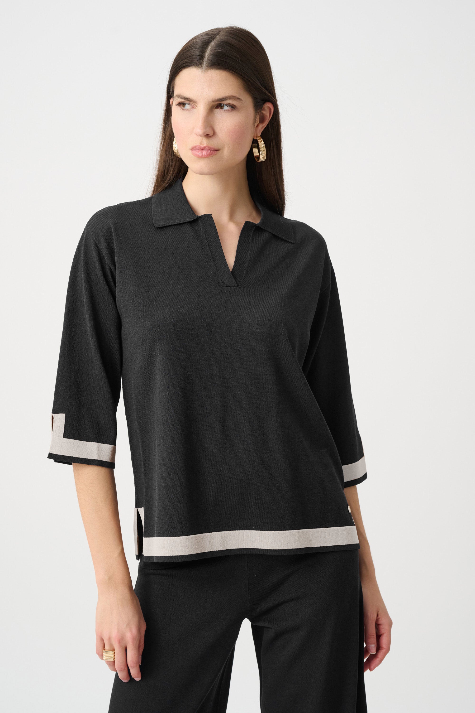 Sweater Knit Colour Block Top