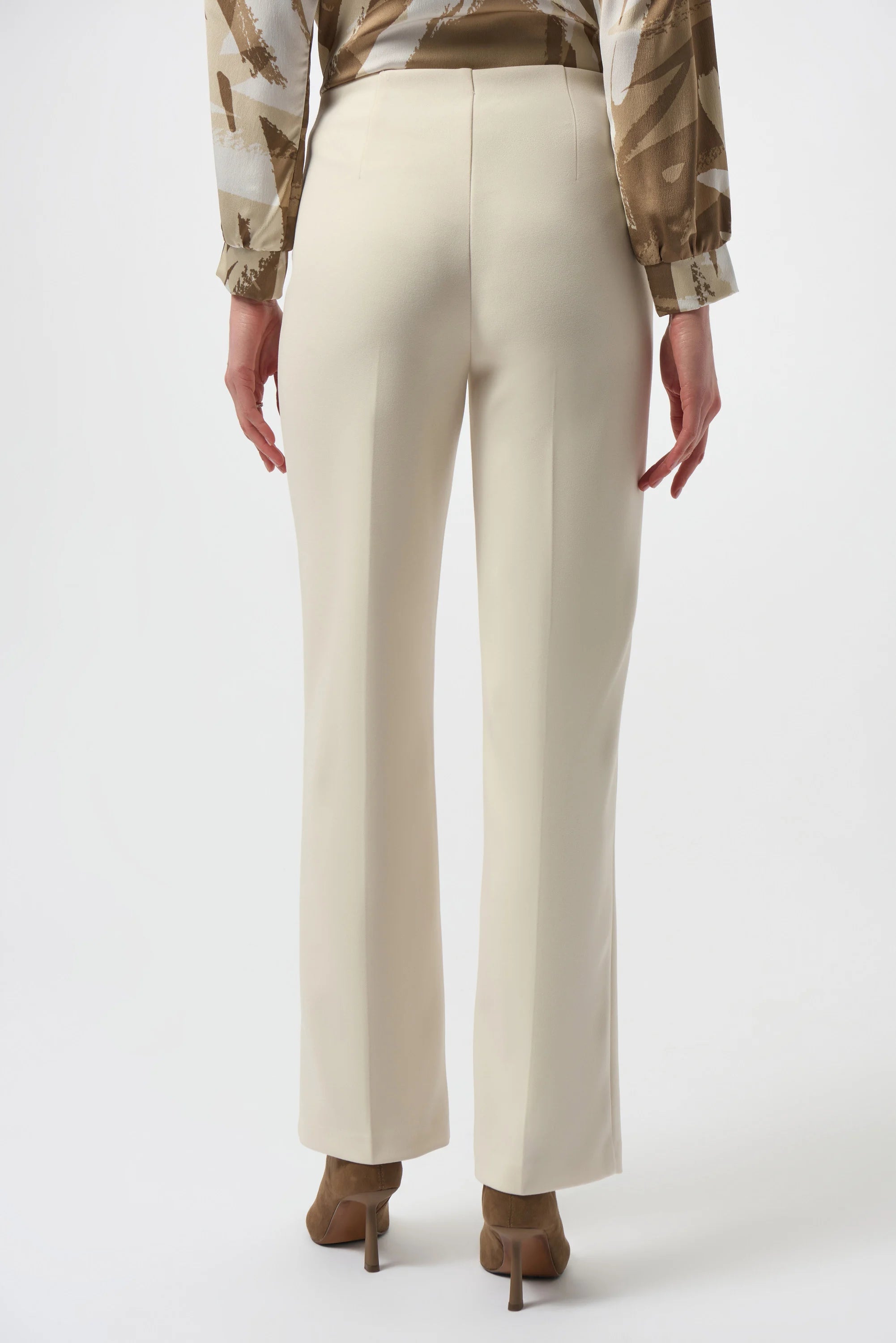 Back View Image of Joseph Ribkoff Scuba Crepe Straight Pull On Pant in Birch