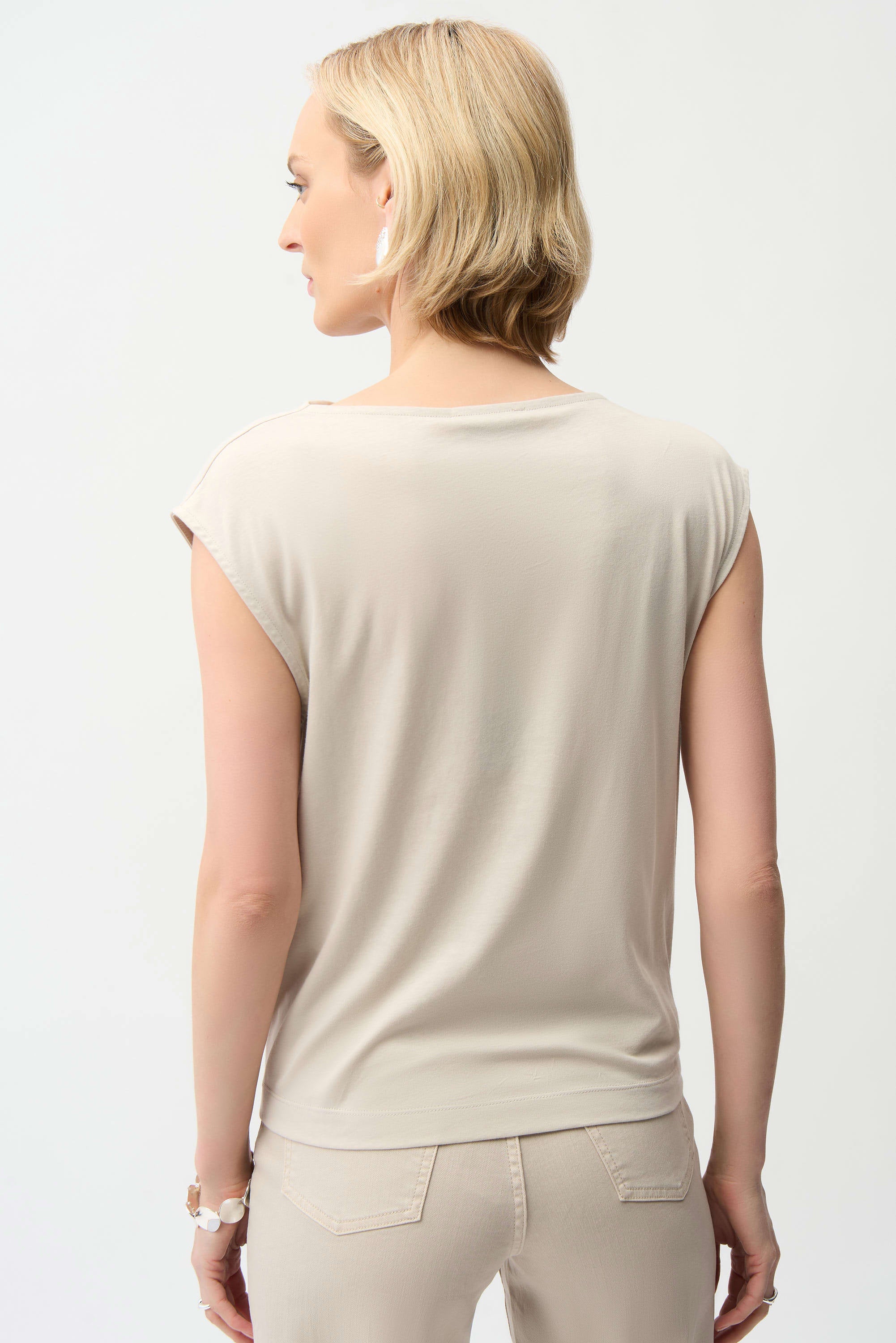 Cotton Top With Asymmetrical Collar