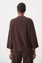 Mock-Neck Square Stitch Sweater