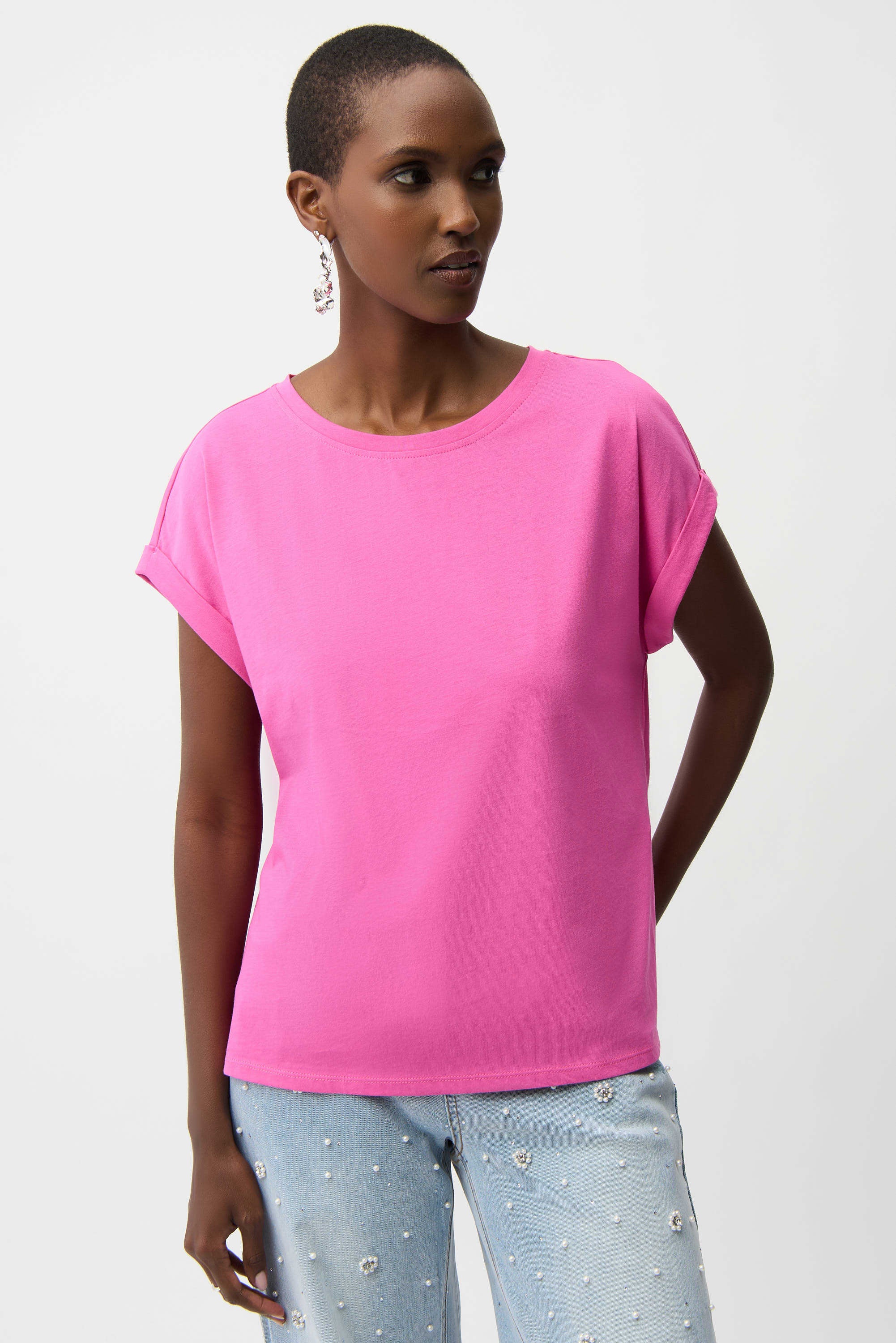 Cotton Boxy Crewneck T-Shirt