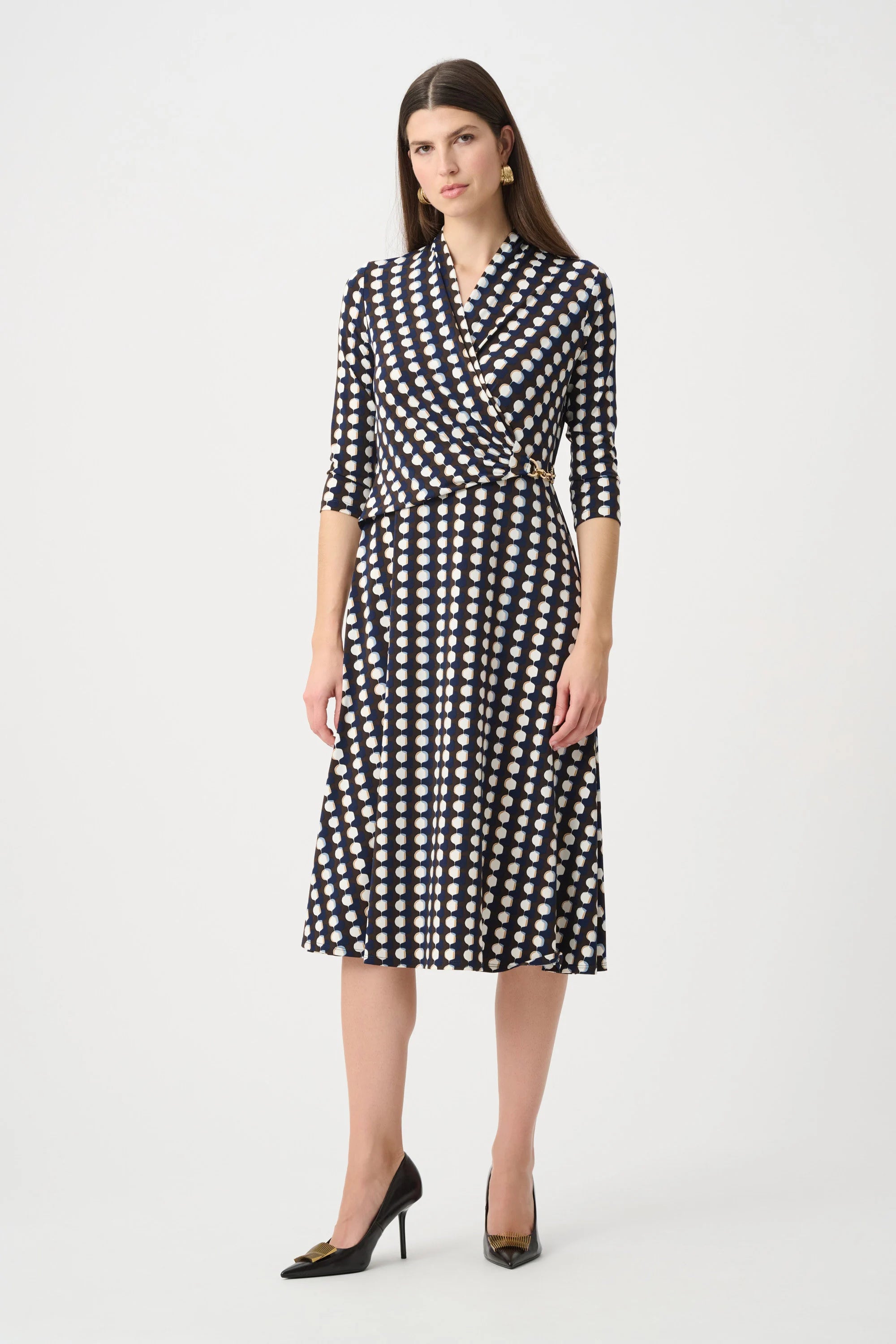 Printed Silky Knit Fit And Flare Dress