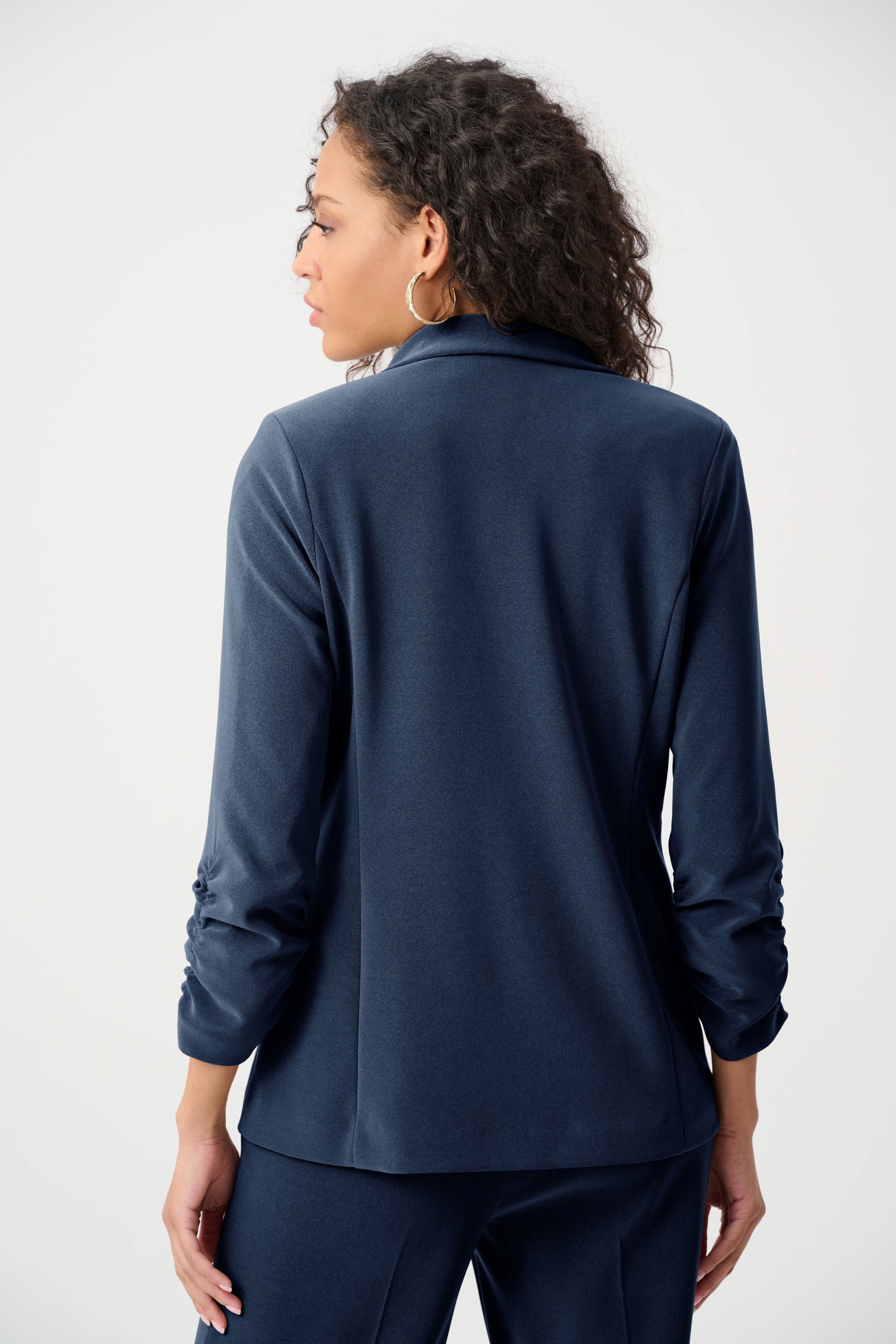 Melange Silky Knit Straight Blazer