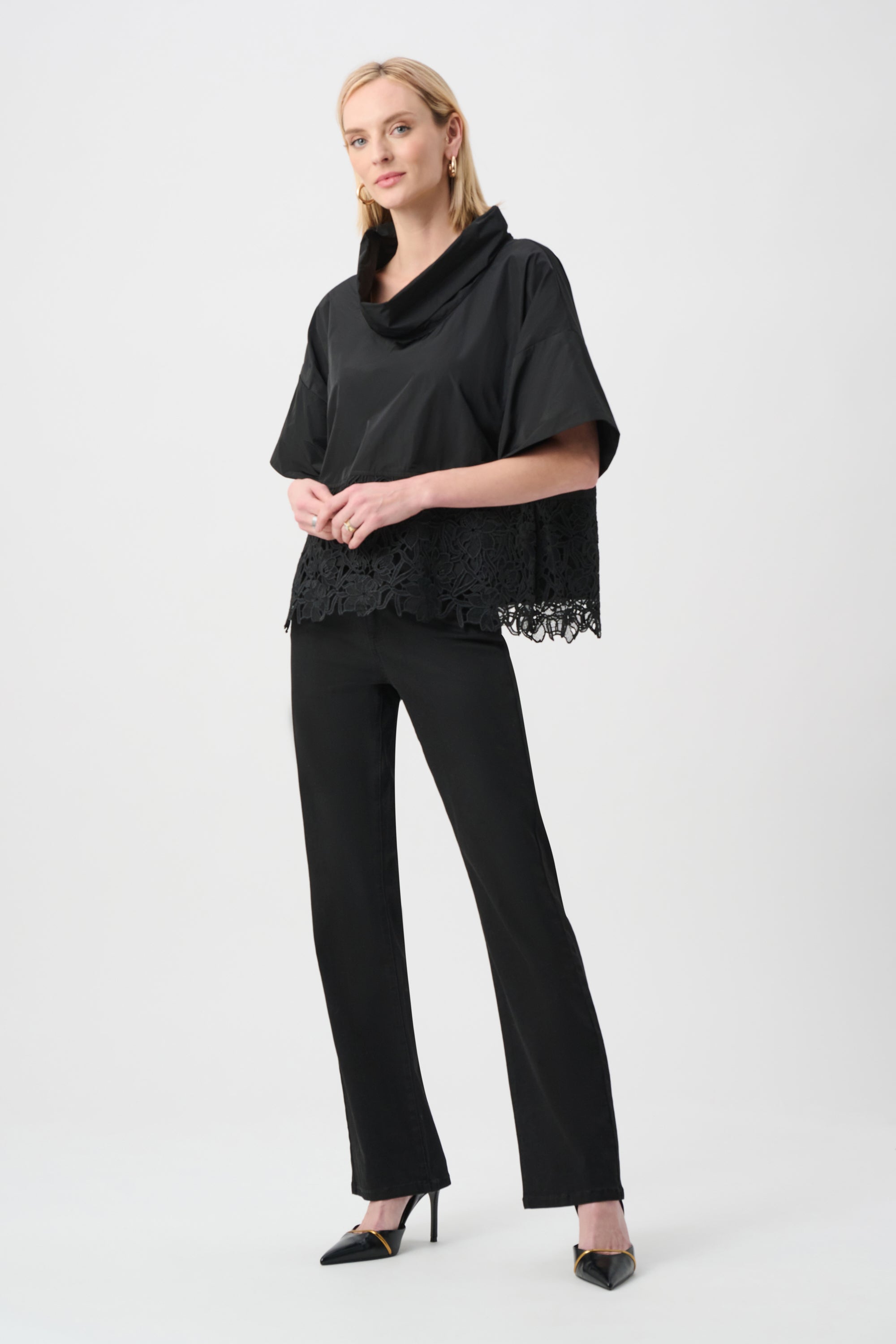 Memory Boxy Top With Lace Hem