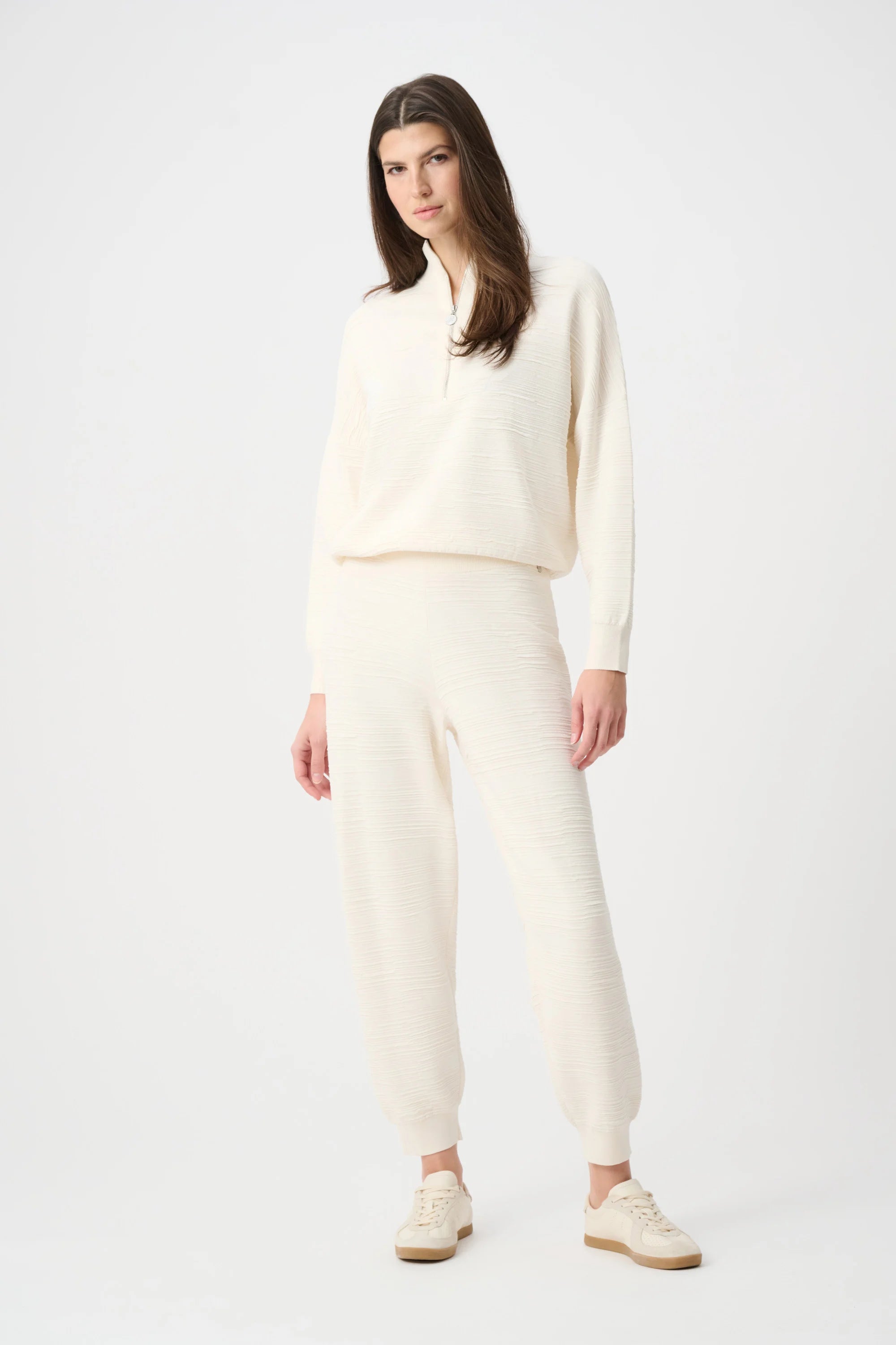 Full Body View Image of Joseph Ribkoff Sweater Knit Pull-On Jogger Pants in Birch