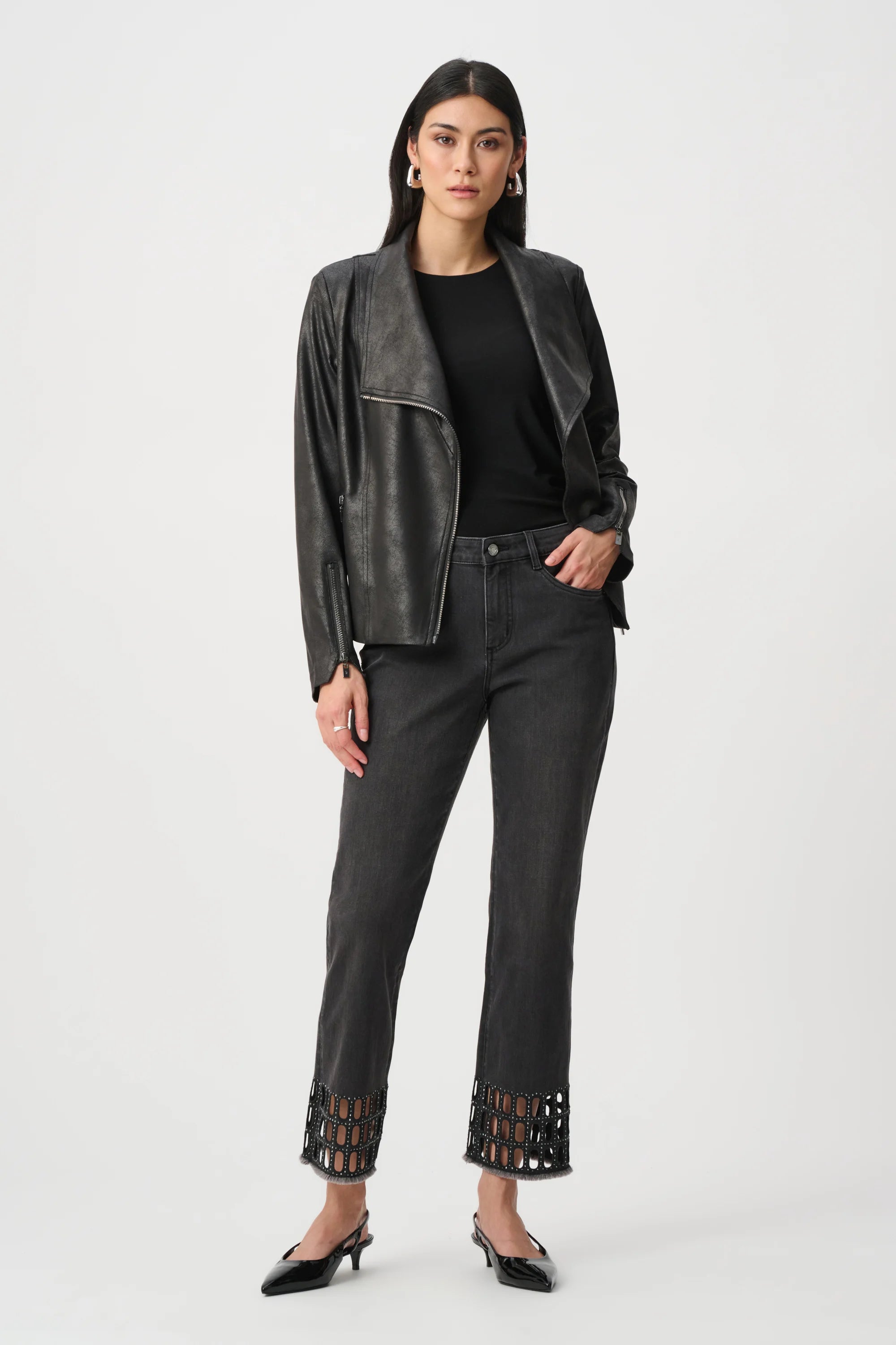 Repreve® Denim Straight Classic Jeans With Rhinestone Detail