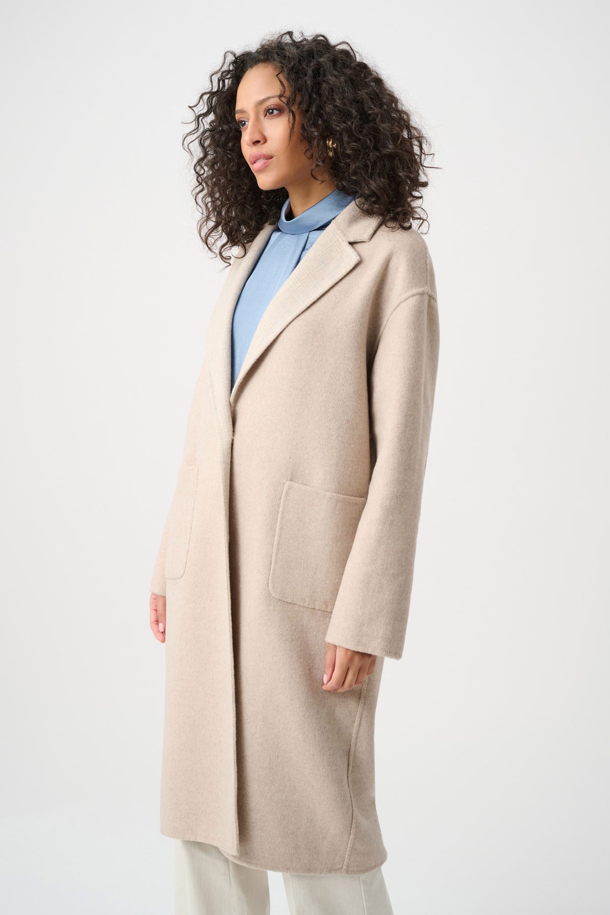 Wool Blend Plaid Reversible Coat