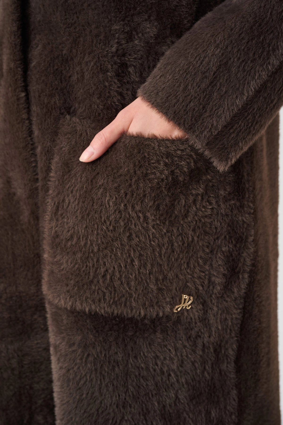 Detachable Faux-Fur Shawl Collar Coat