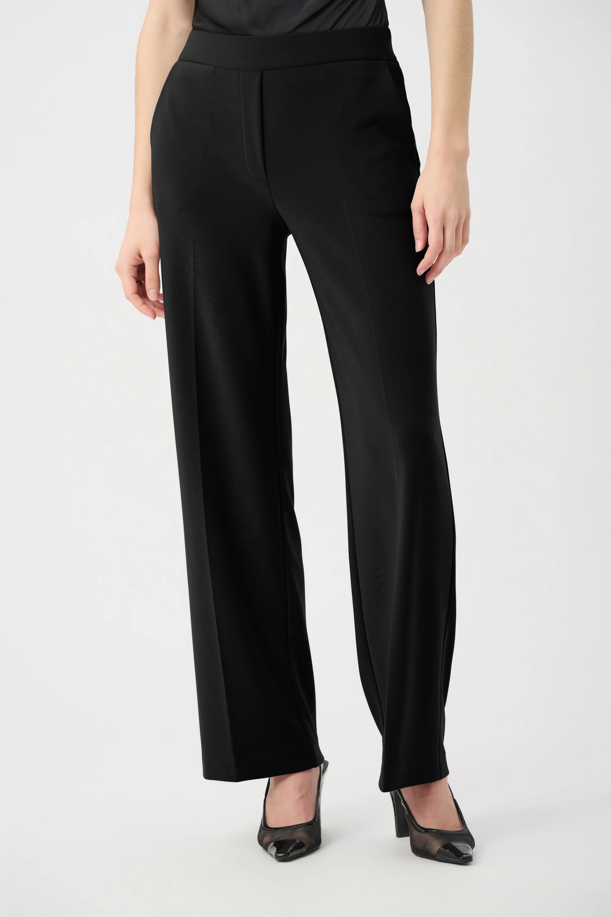 Pull-On Wide-Leg Pants