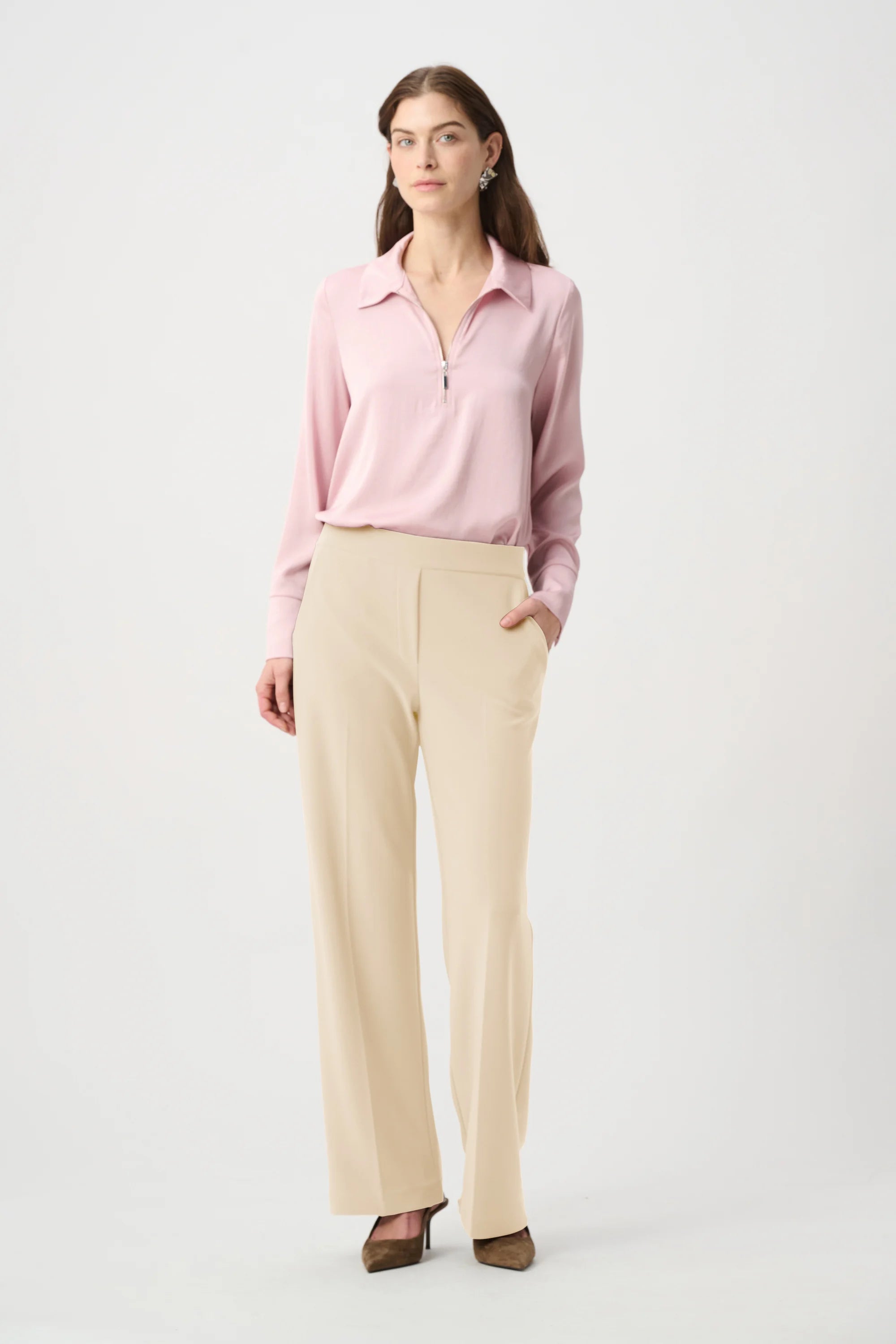 Pull-On Wide-Leg Pants
