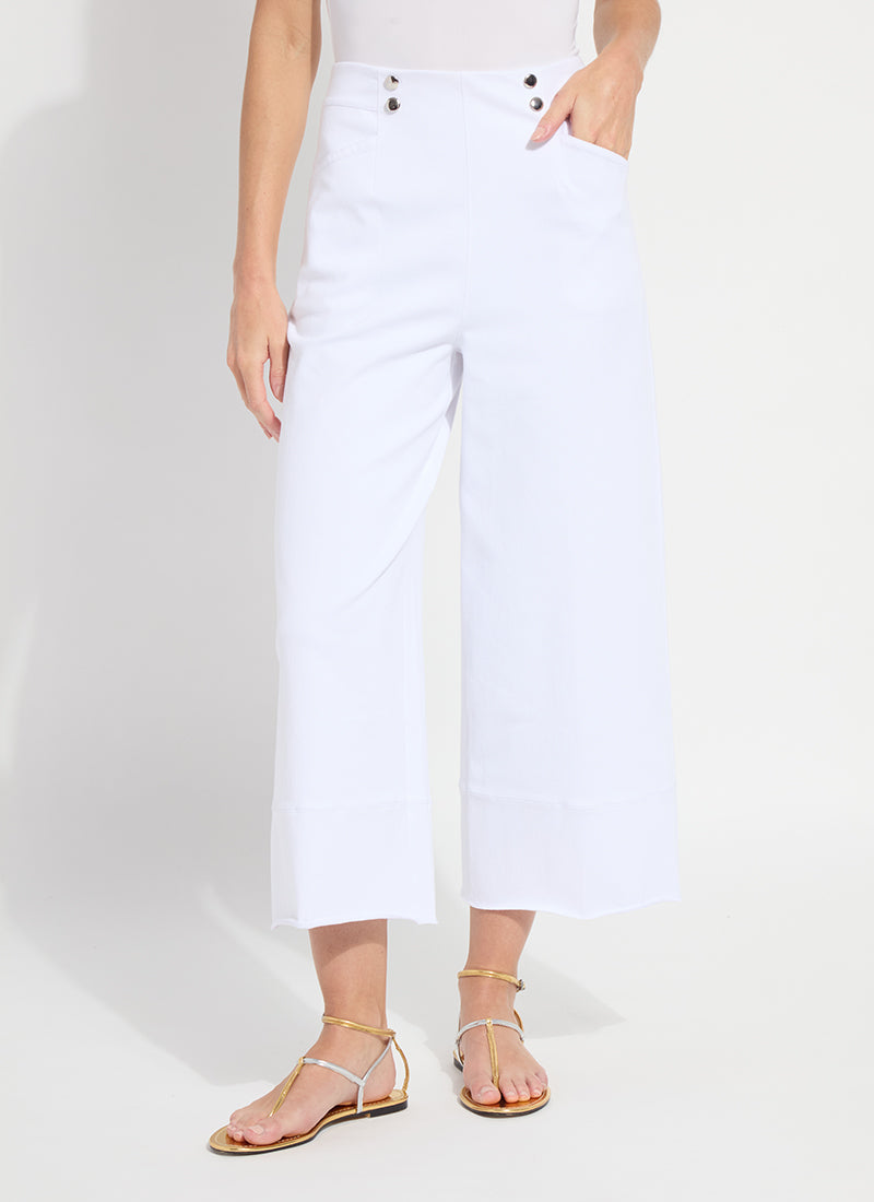 Dion Sailor Crop Palazzo Denim