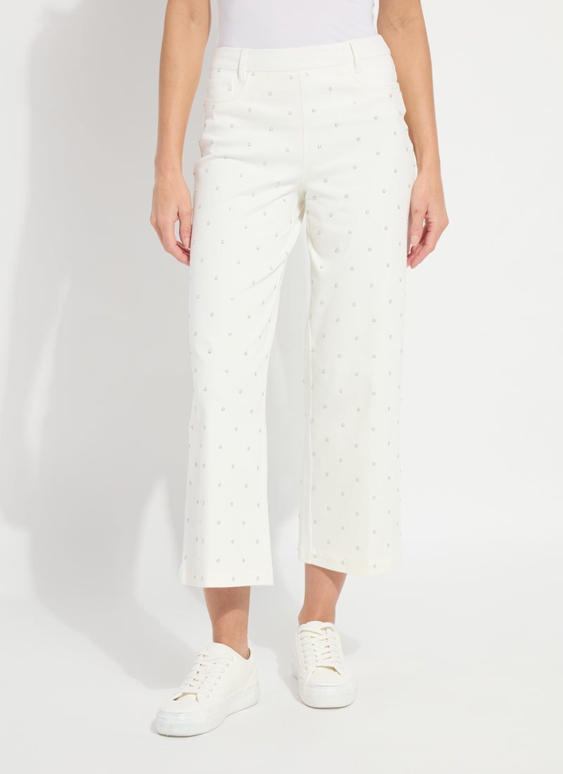 Audrey Pearled Embellished Crop Denim