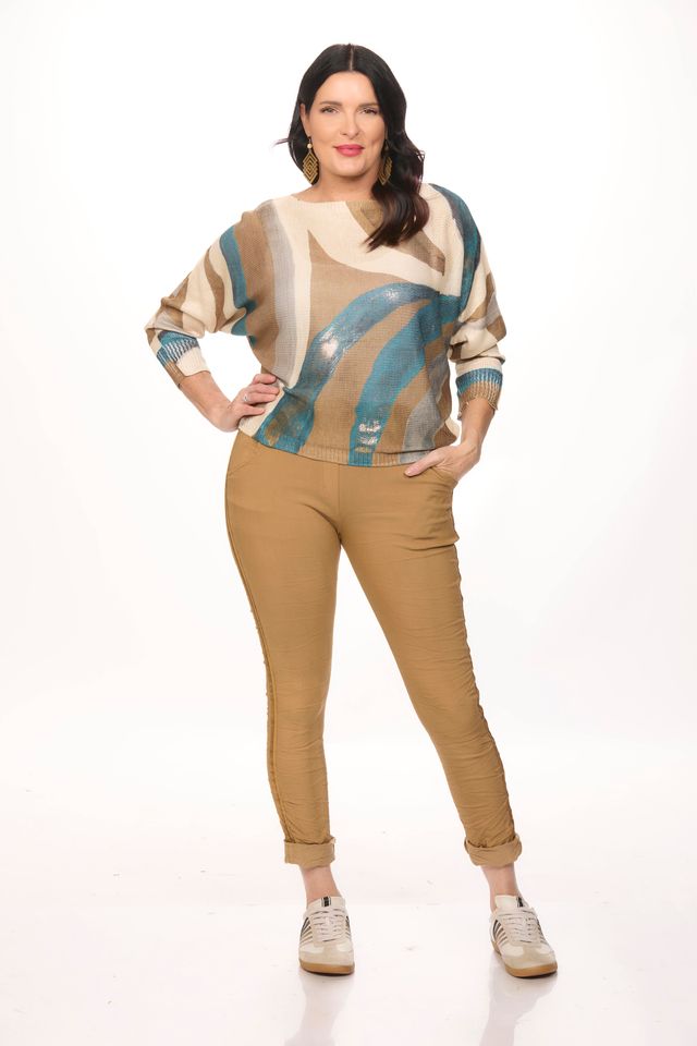 Pull on Side Ribbon Jeggings