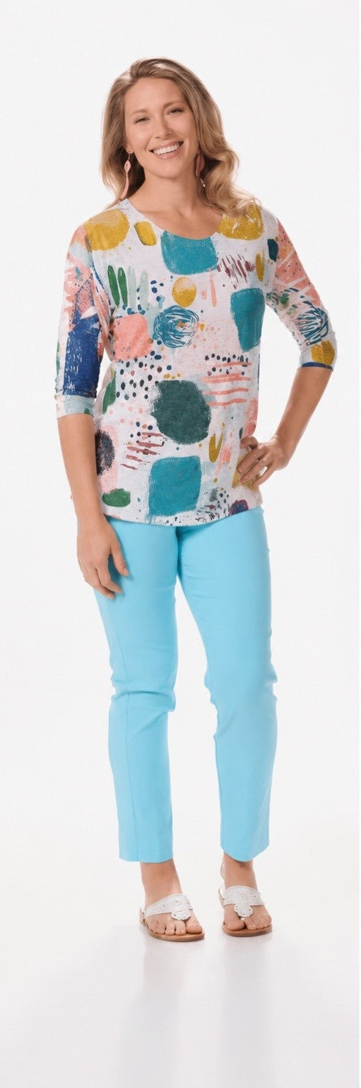 3/4 Sleeve Print Top