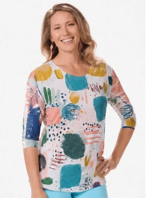 3/4 Sleeve Print Top