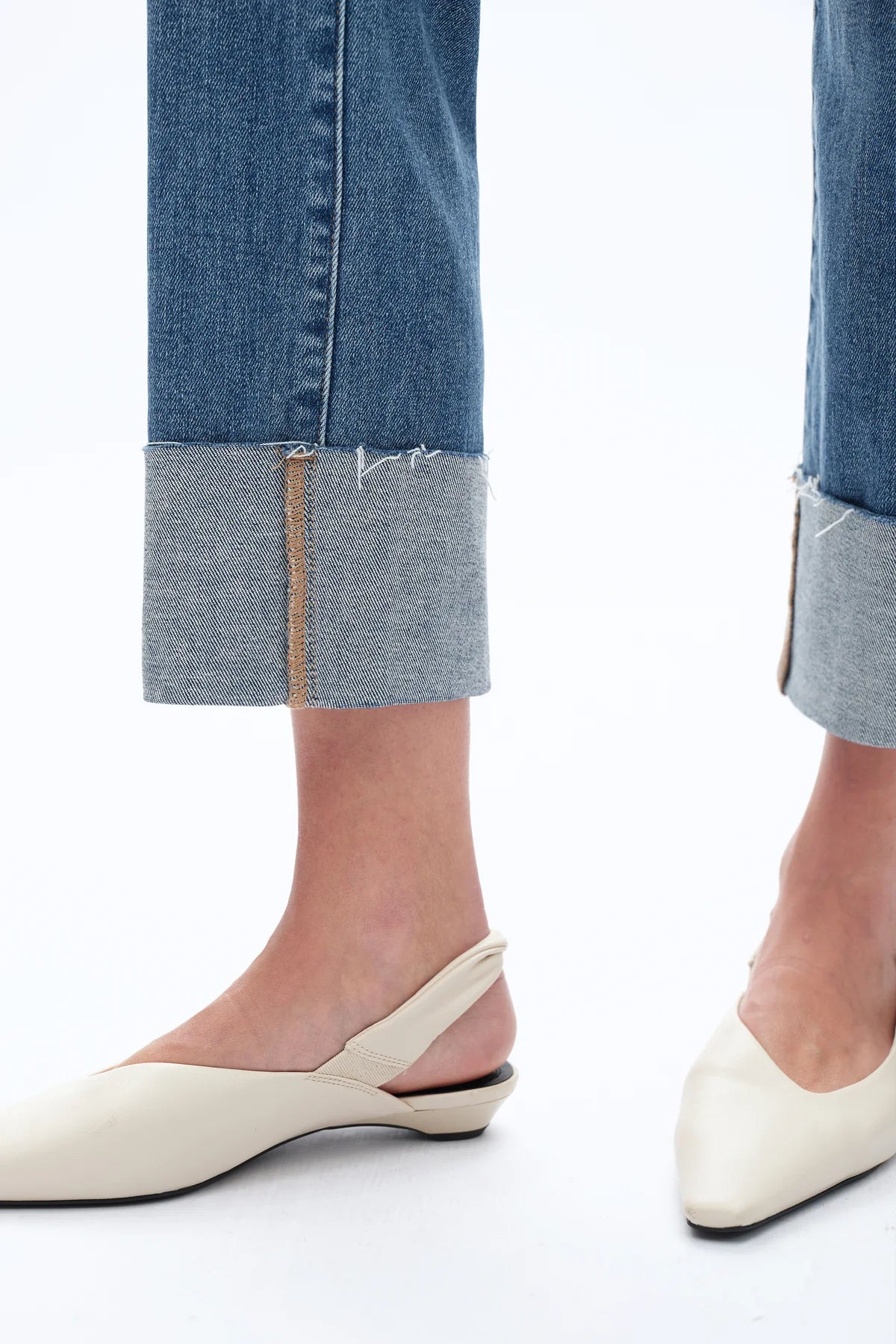 High-Rise Cuffed 28" Denim