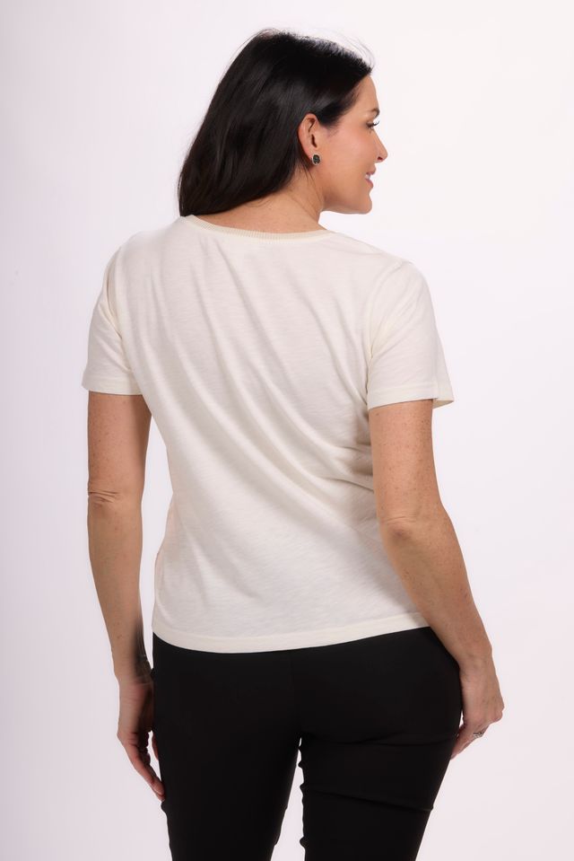 Crew Neck Palm Print Top