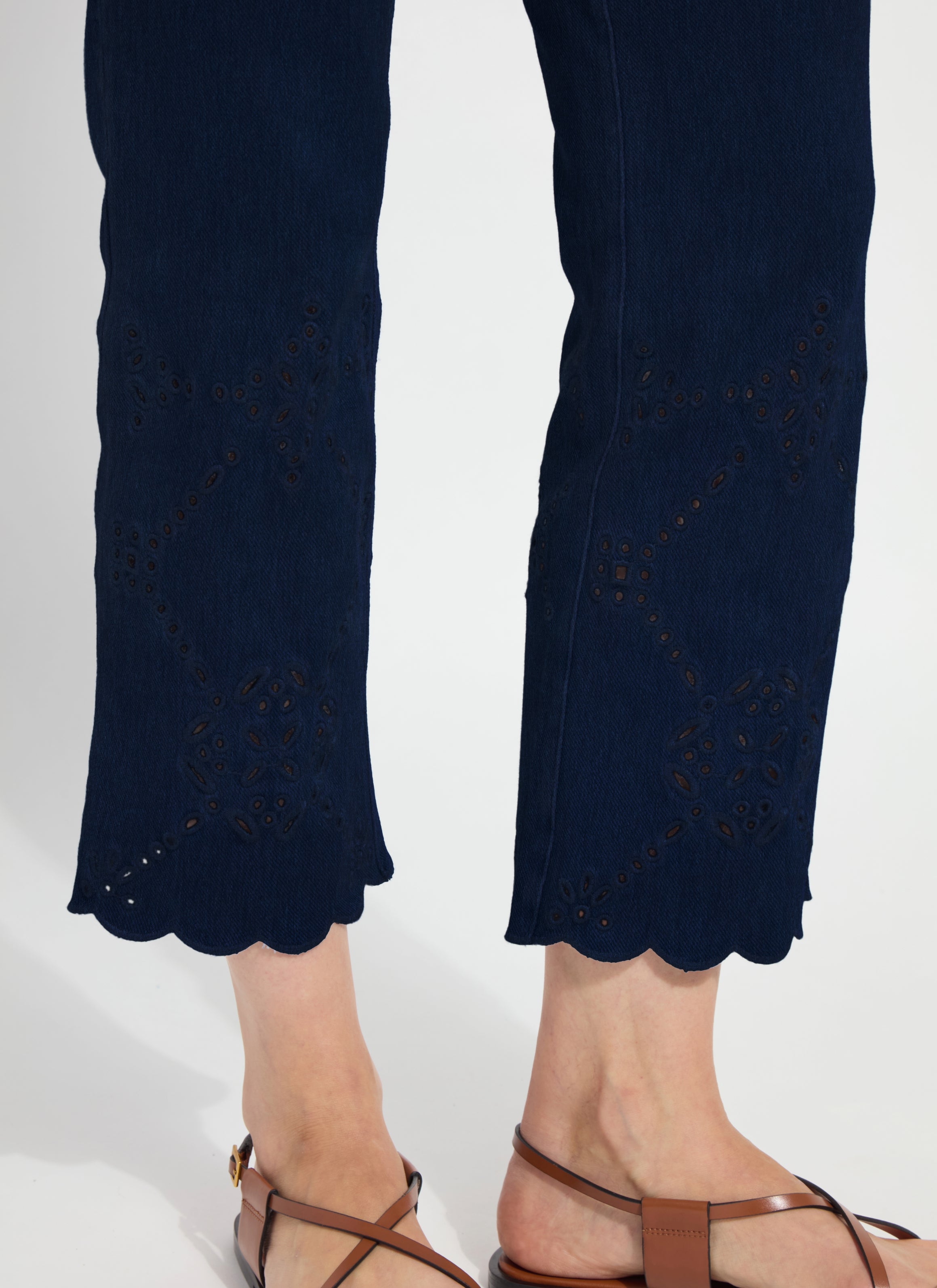 Billie Eyelet Straight Denim (26" Inseam)